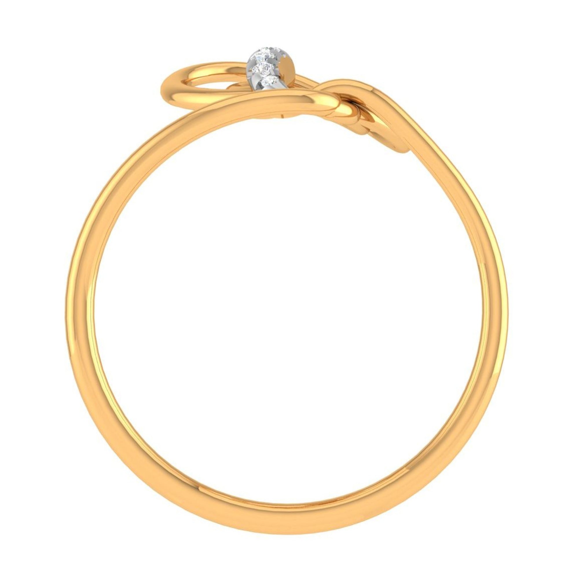 Stylish Swirl Diamond Ring
