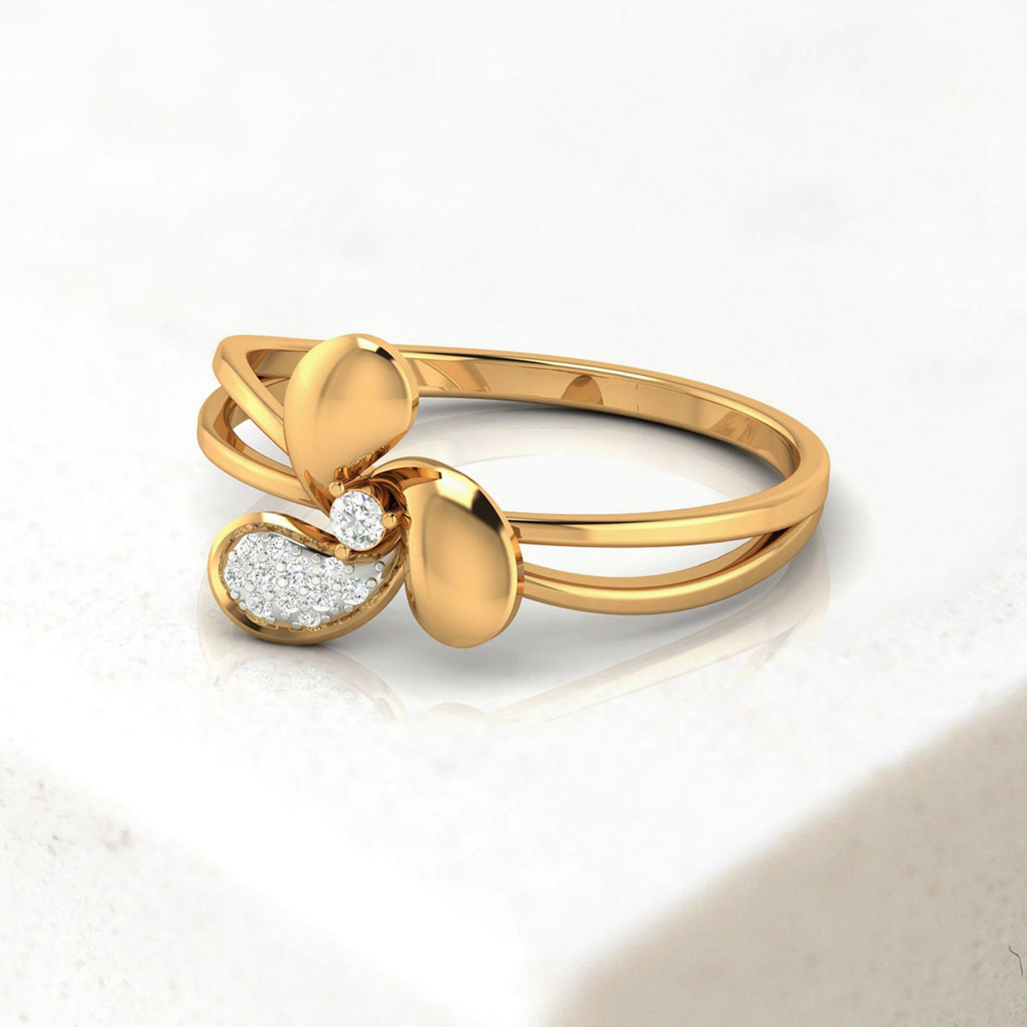 Adjustable Petal Spark Floral Ring