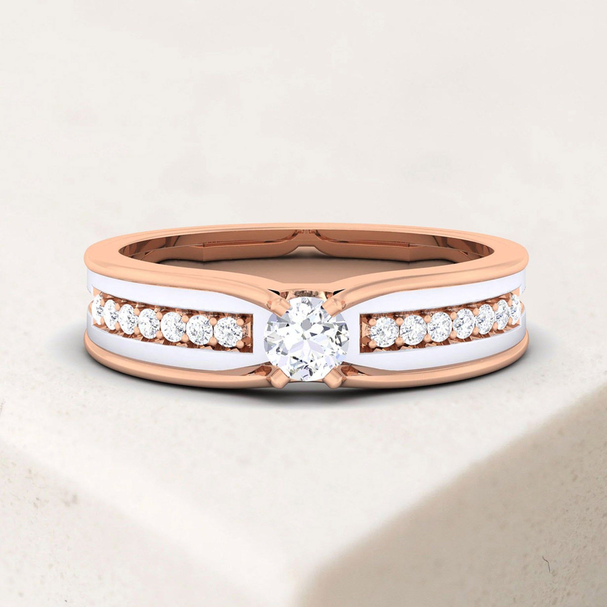 Elegant Pave Dual Tone Band