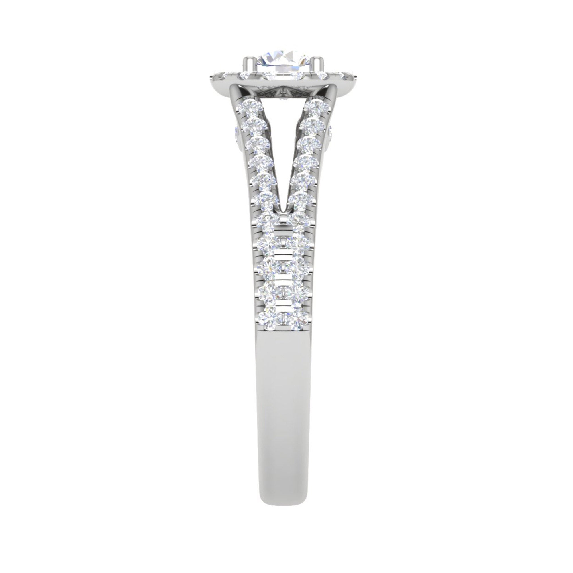 Split Shank Halo Engagement Ring