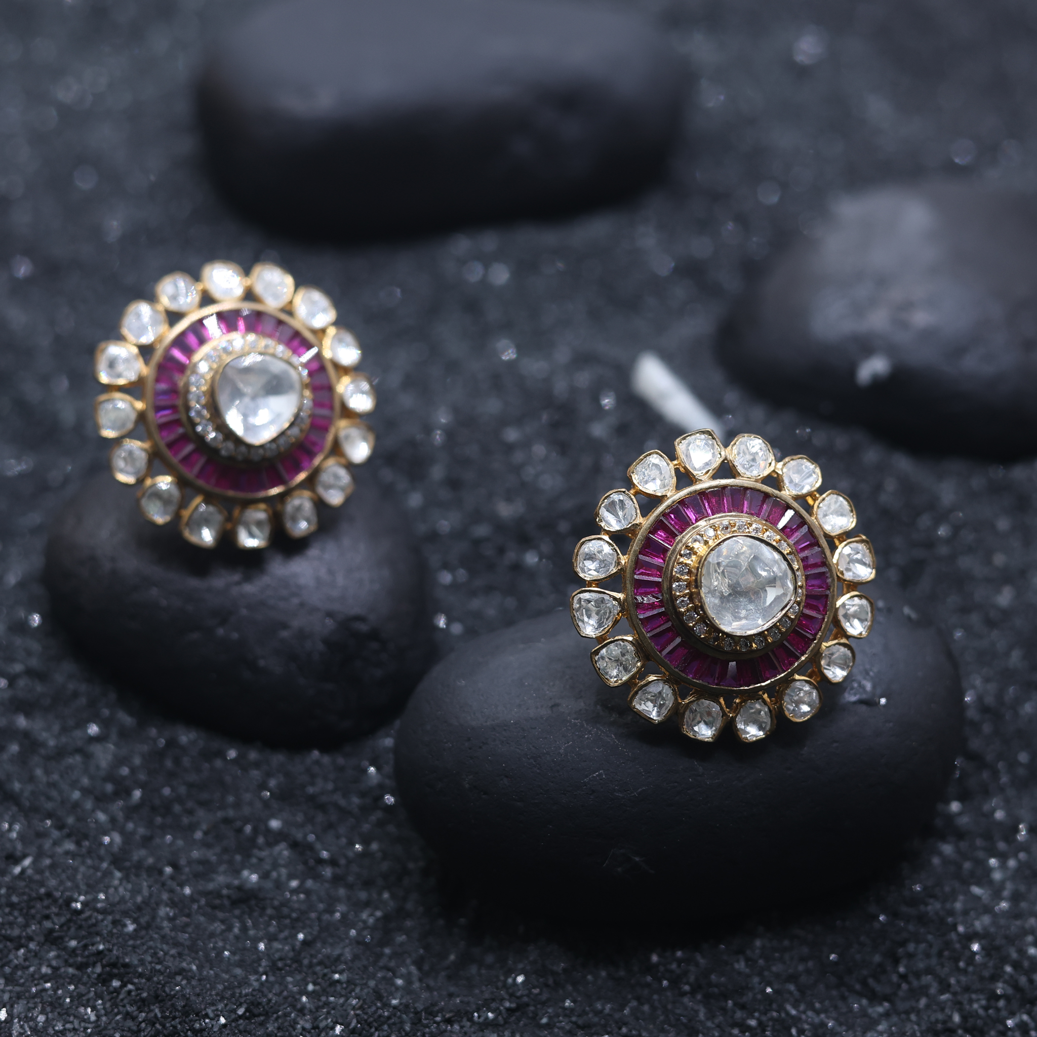 Rani Bhavashankari Polki Stud Earring