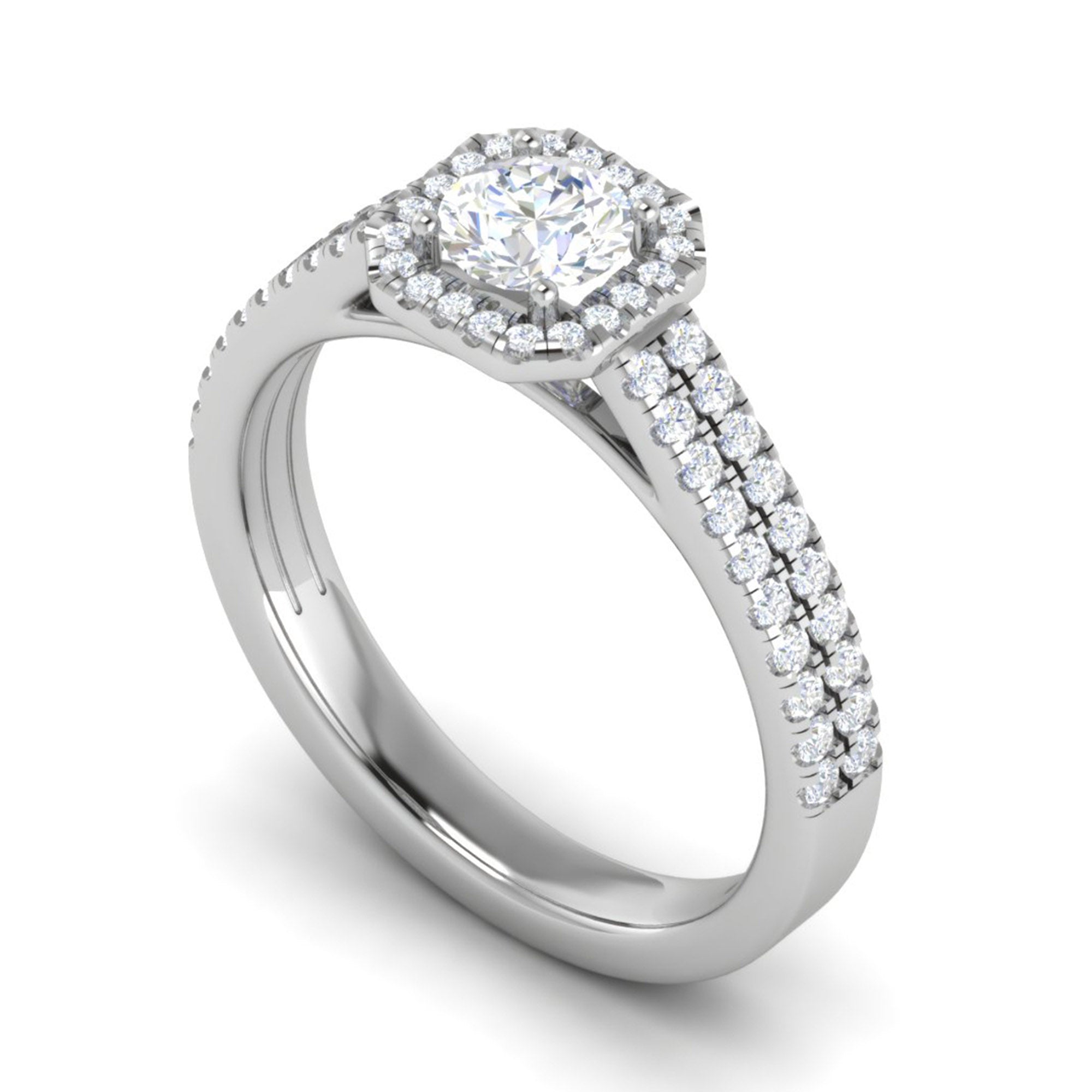 Sparkling Halo Proposal Ring