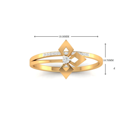 Silver Yellow Gold Adjustable Triple Open Square Floral Diamond Accent Ring for Women
