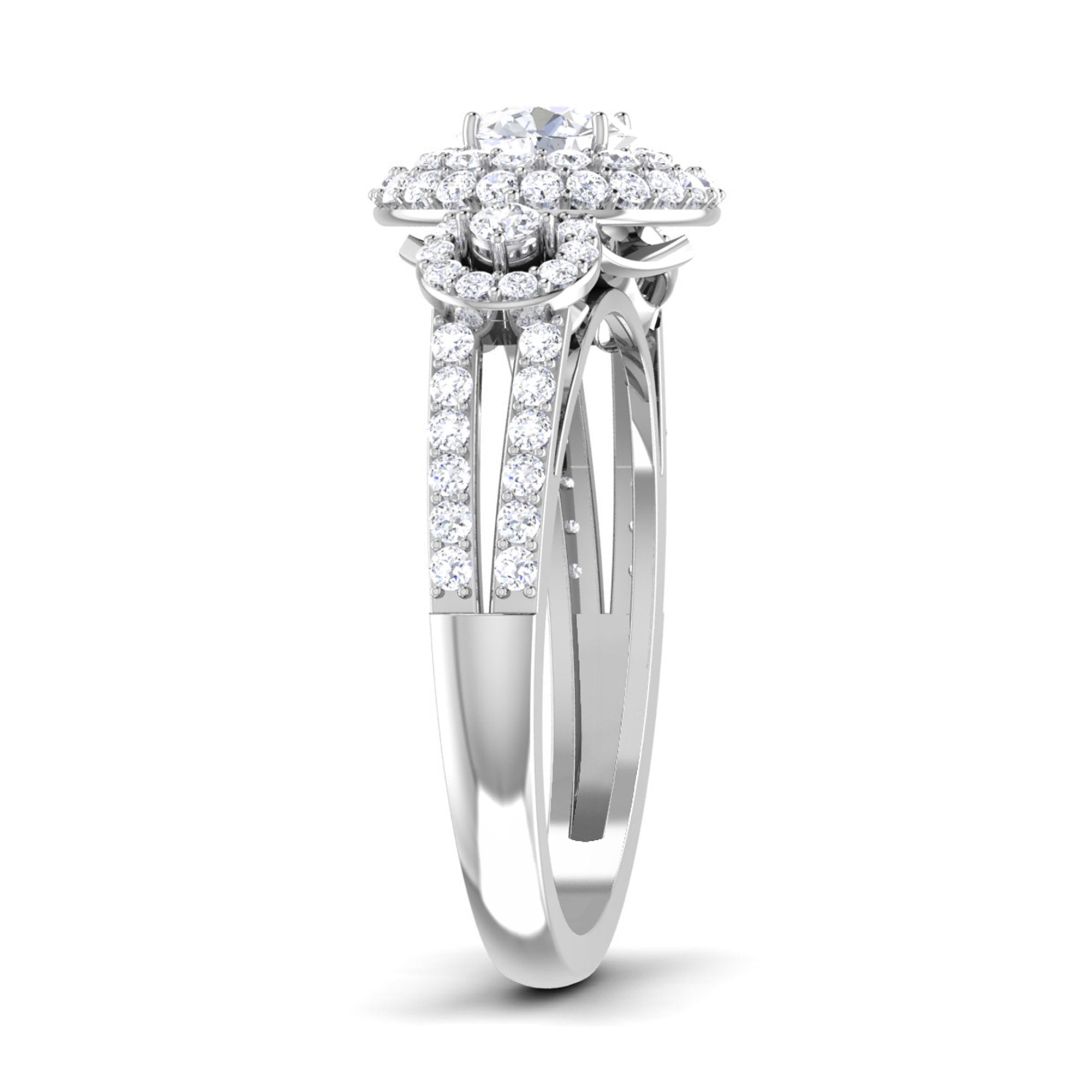 Double Halo Sparkling Bridal Ring