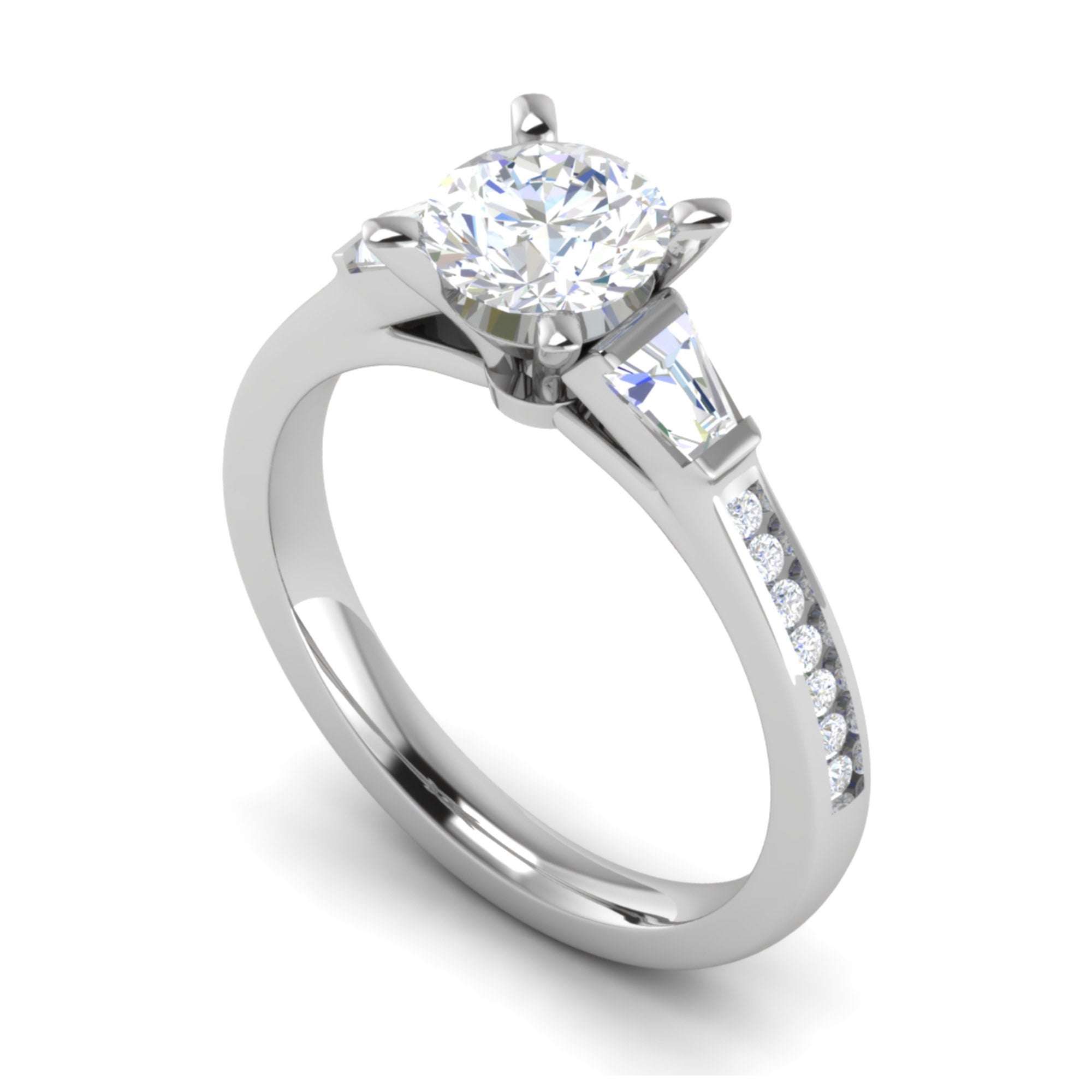 Round and Tapered Baguette Ring