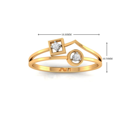 Silver Yellow Gold Adjustable Open Band Dual Bezel Diamond Accent Ring for Women