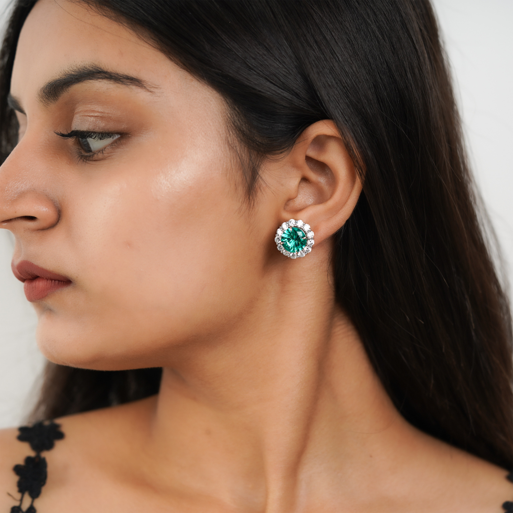 Aqua Spark Stud Earrings