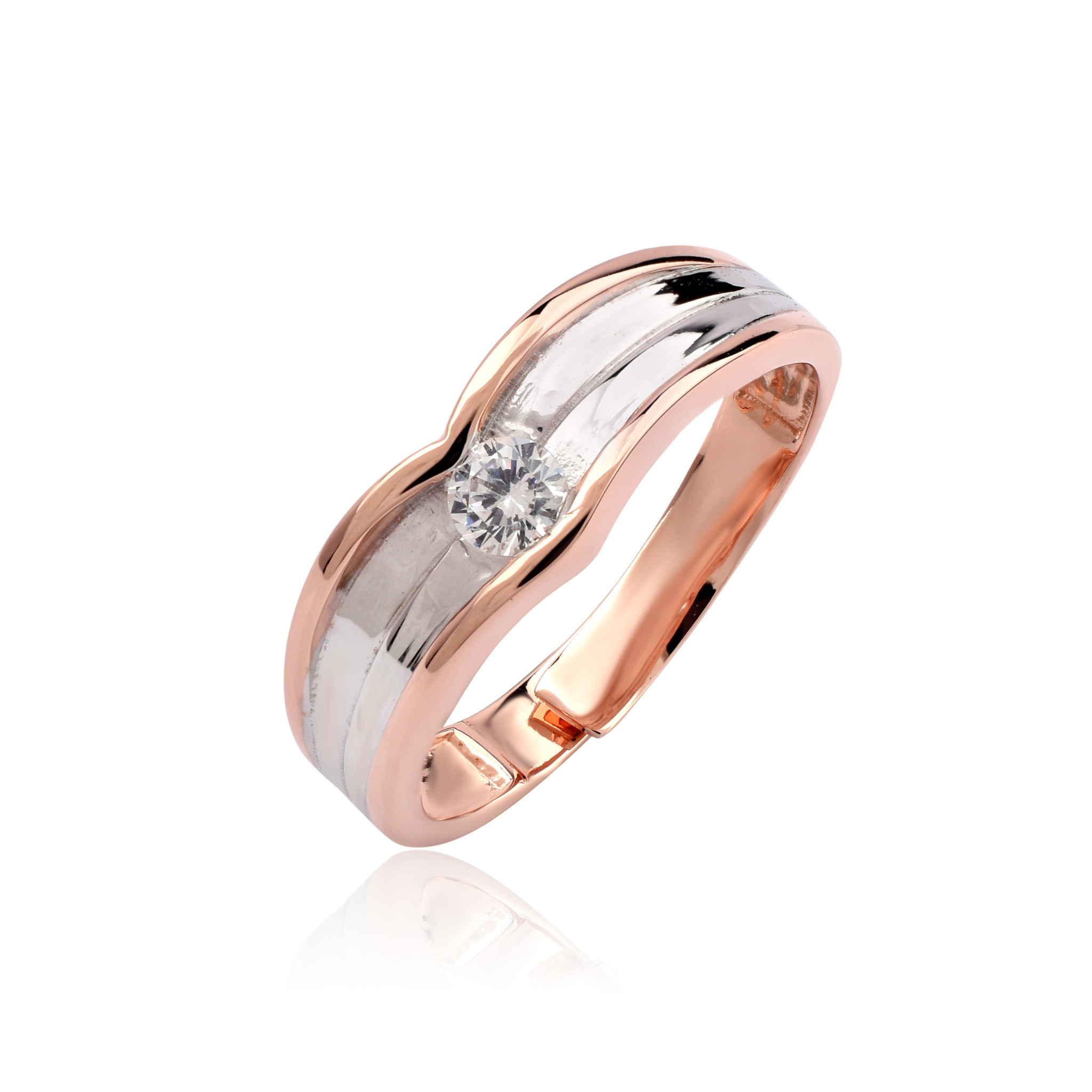 Adjustable Radiant Silver Rose Gold Dual-Tone Band