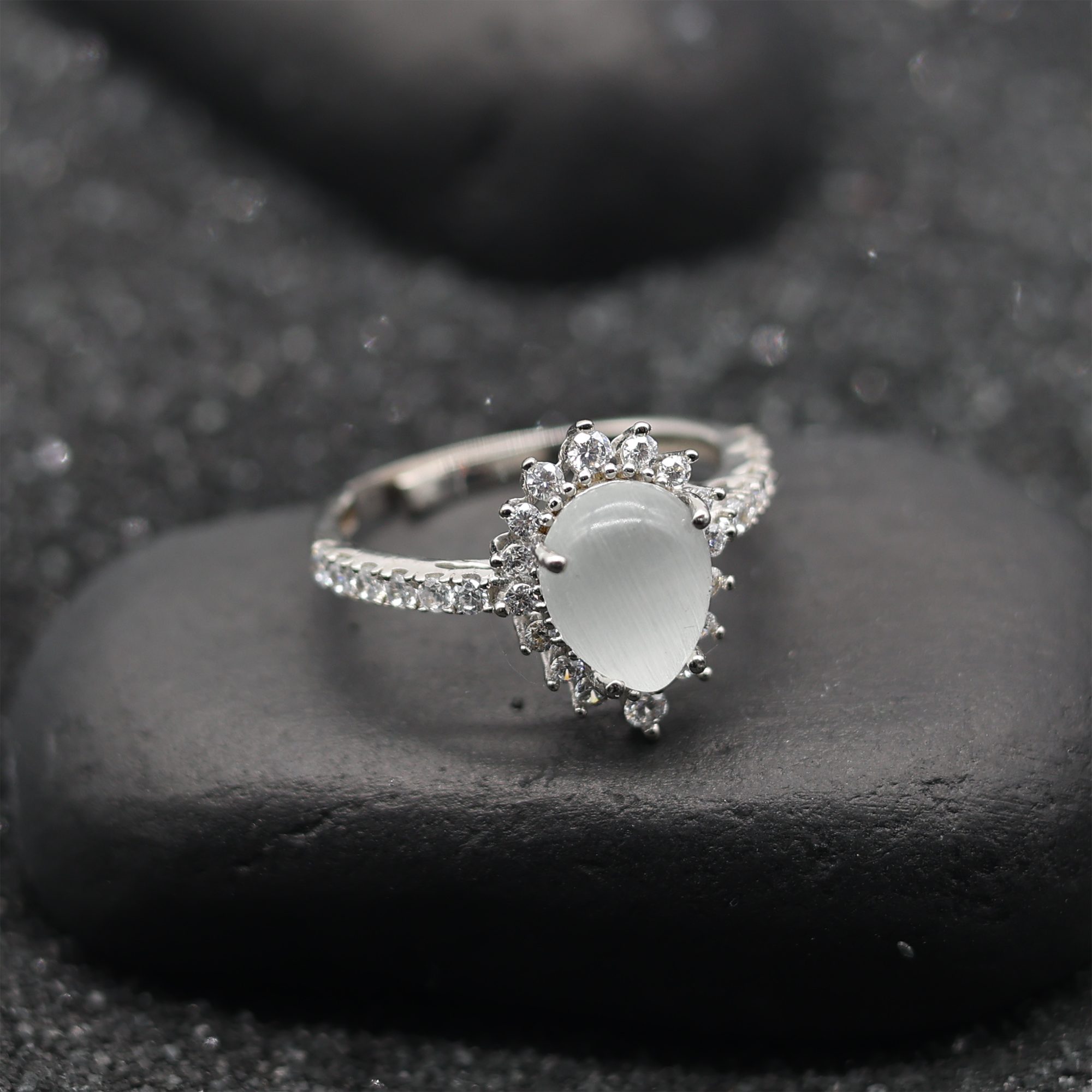Moon Stone Stackable Ring Set