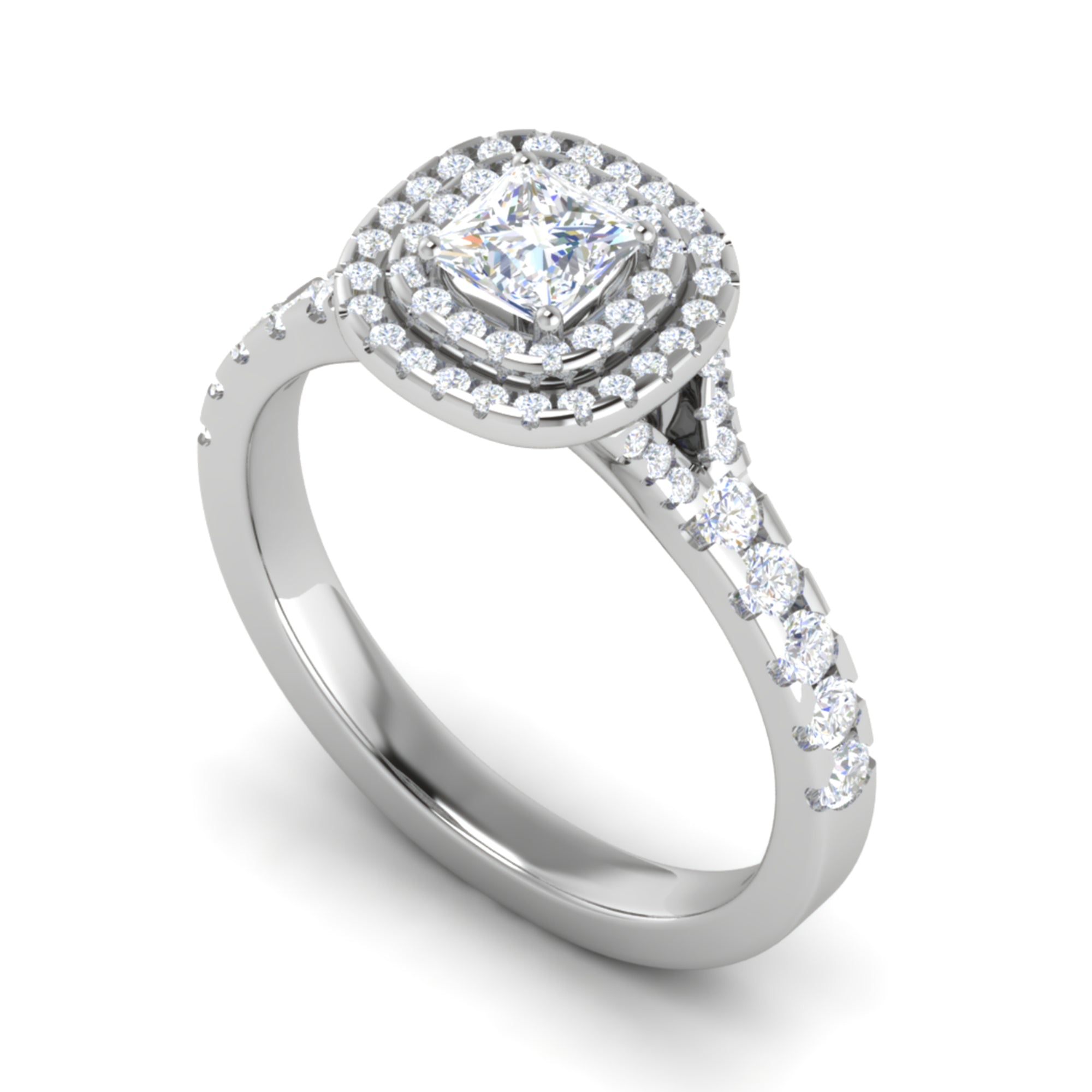 Princess Cut Double Halo Ring