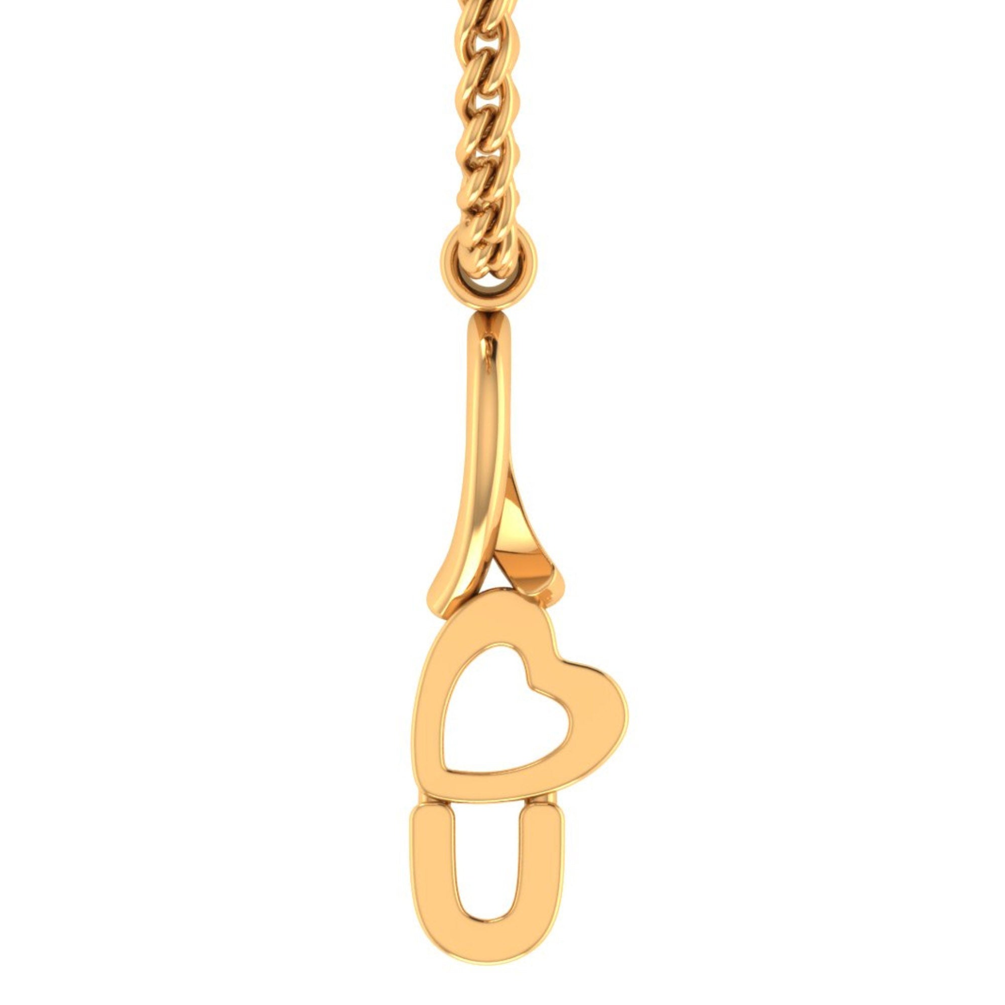Gold Plated I Love U Pendant