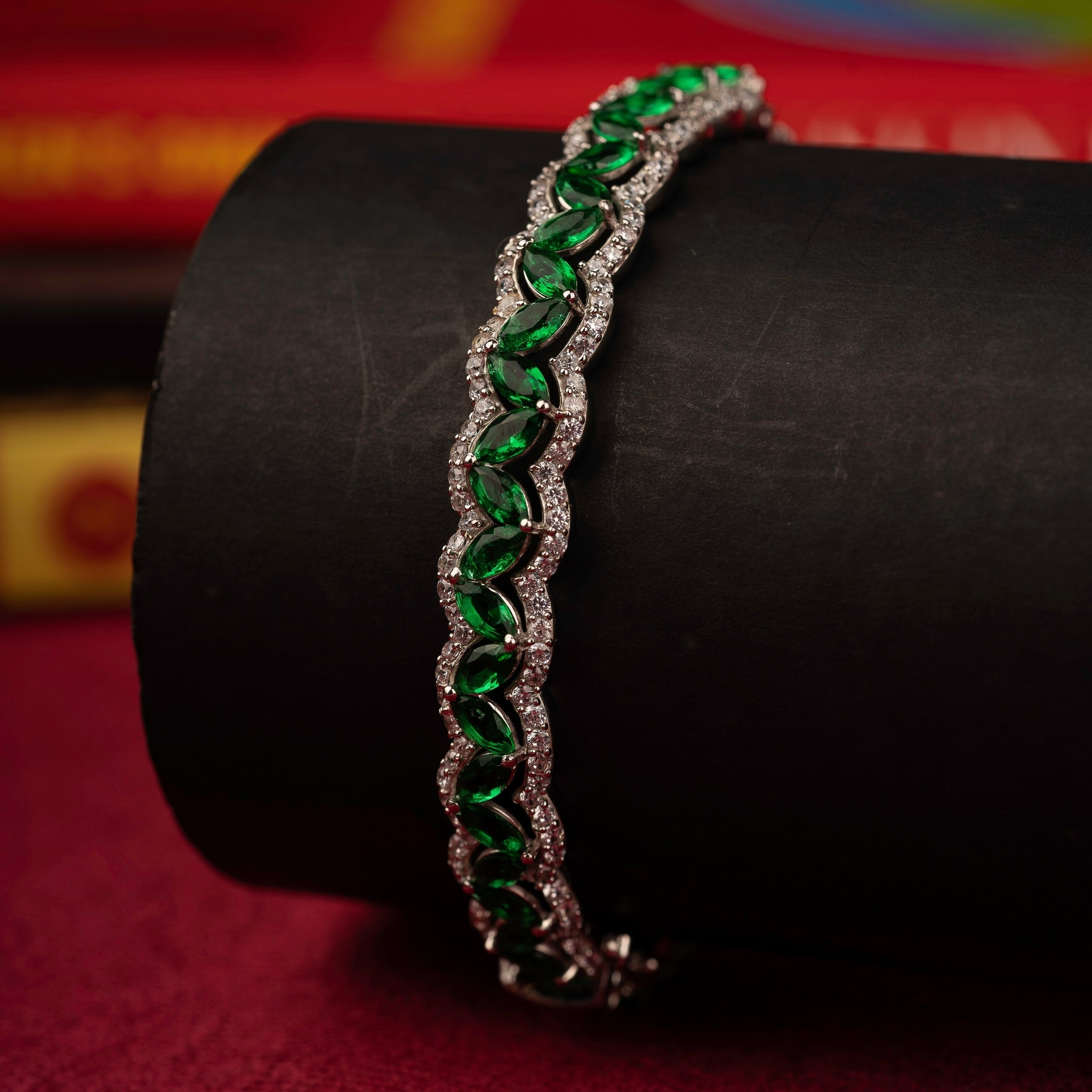 Elegant Green Emerald Bracelet