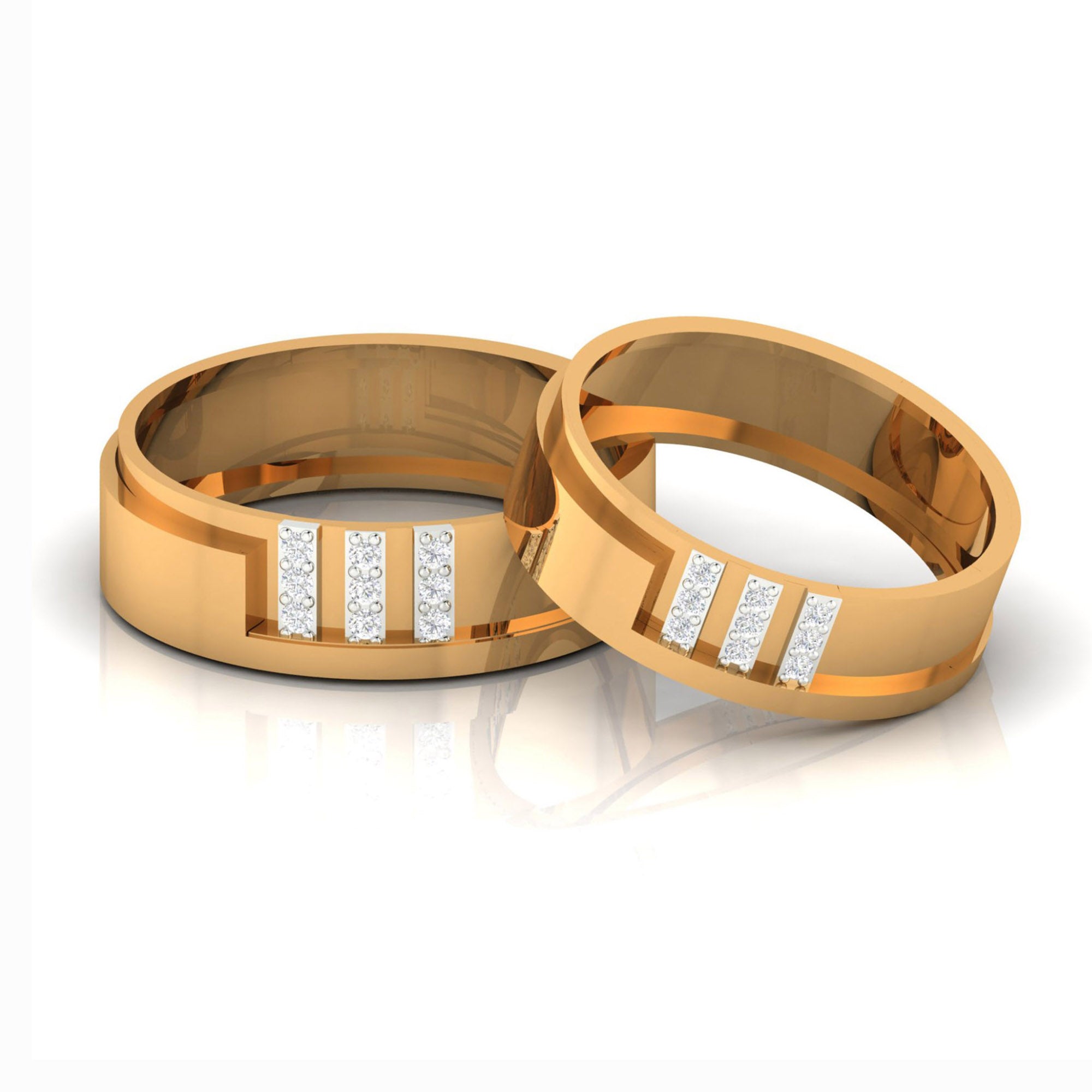 Elegent Yellow Gold Couple Band