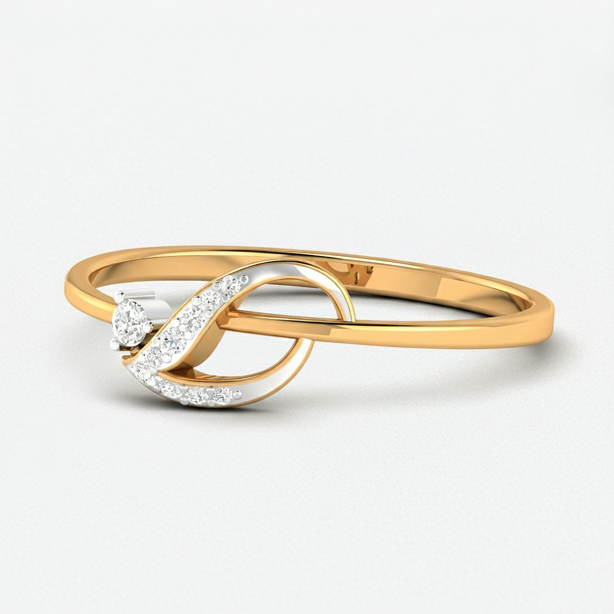 Abstract Leaf Adjustable Ring