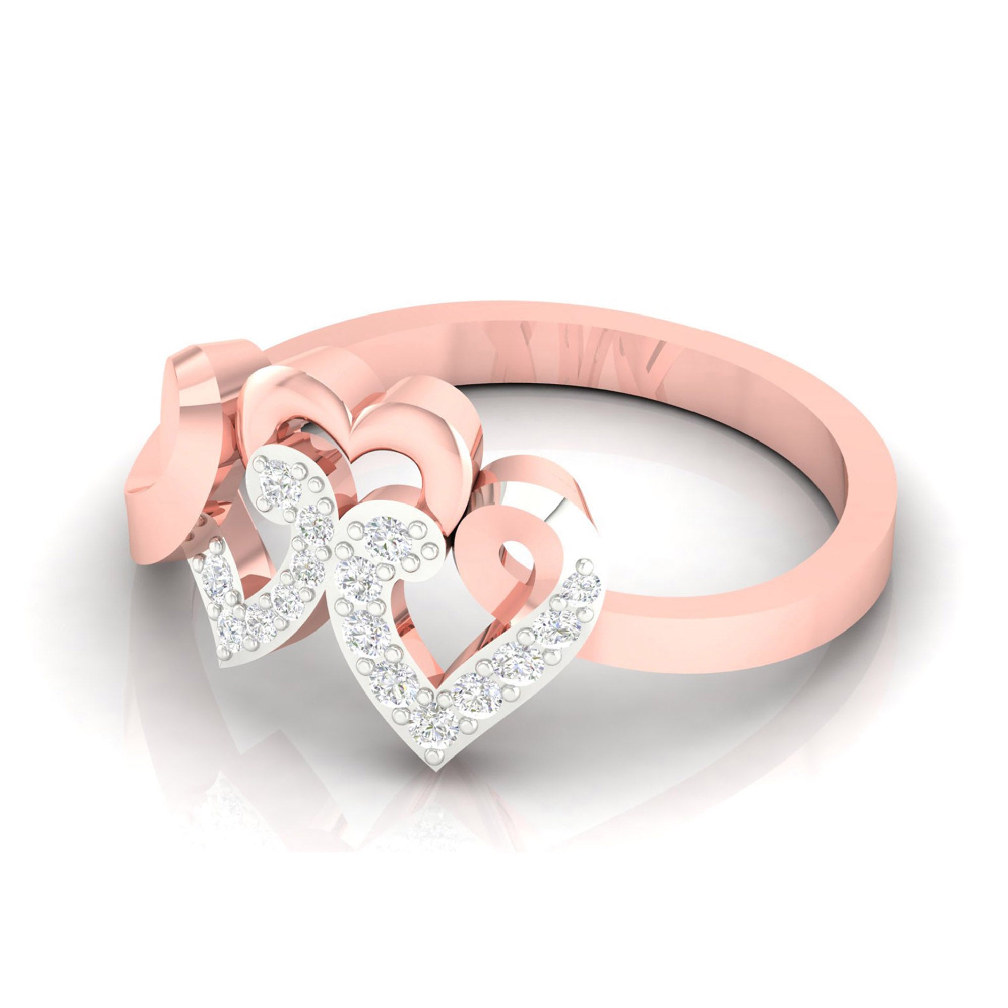 Intertwined Triple Heart Ring