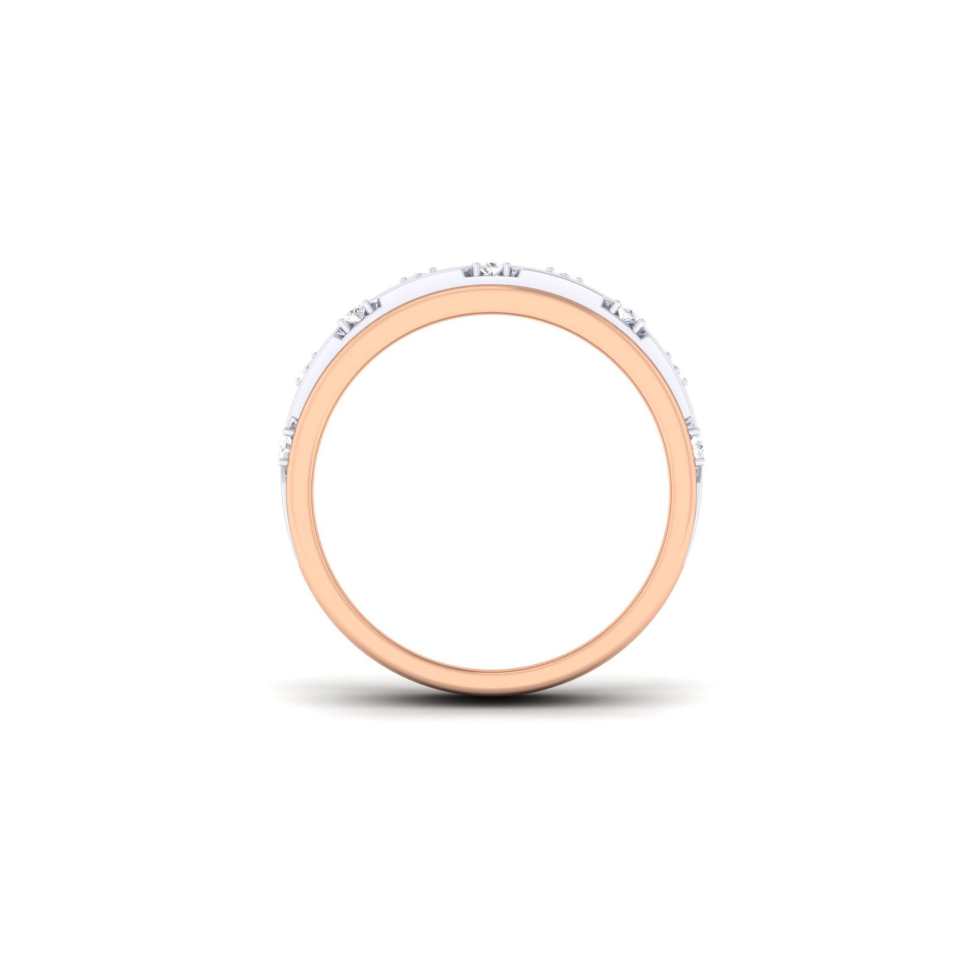 Adjustable Modern Silver Rose Gold Chevron Band
