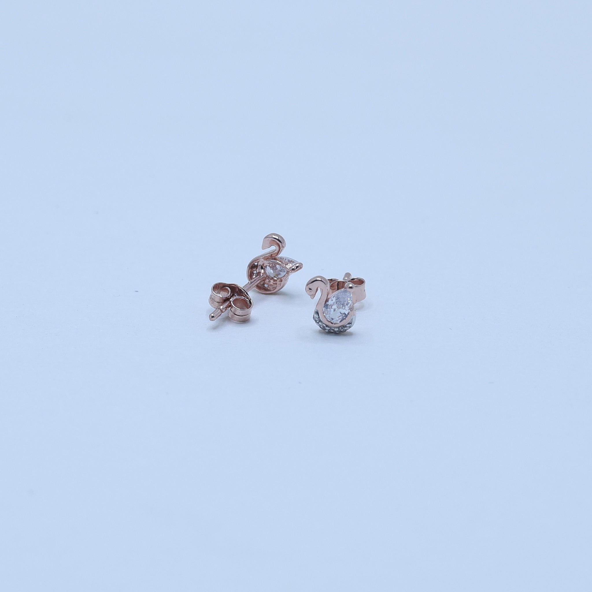 Kids Swan Earrings in Sterling Silver