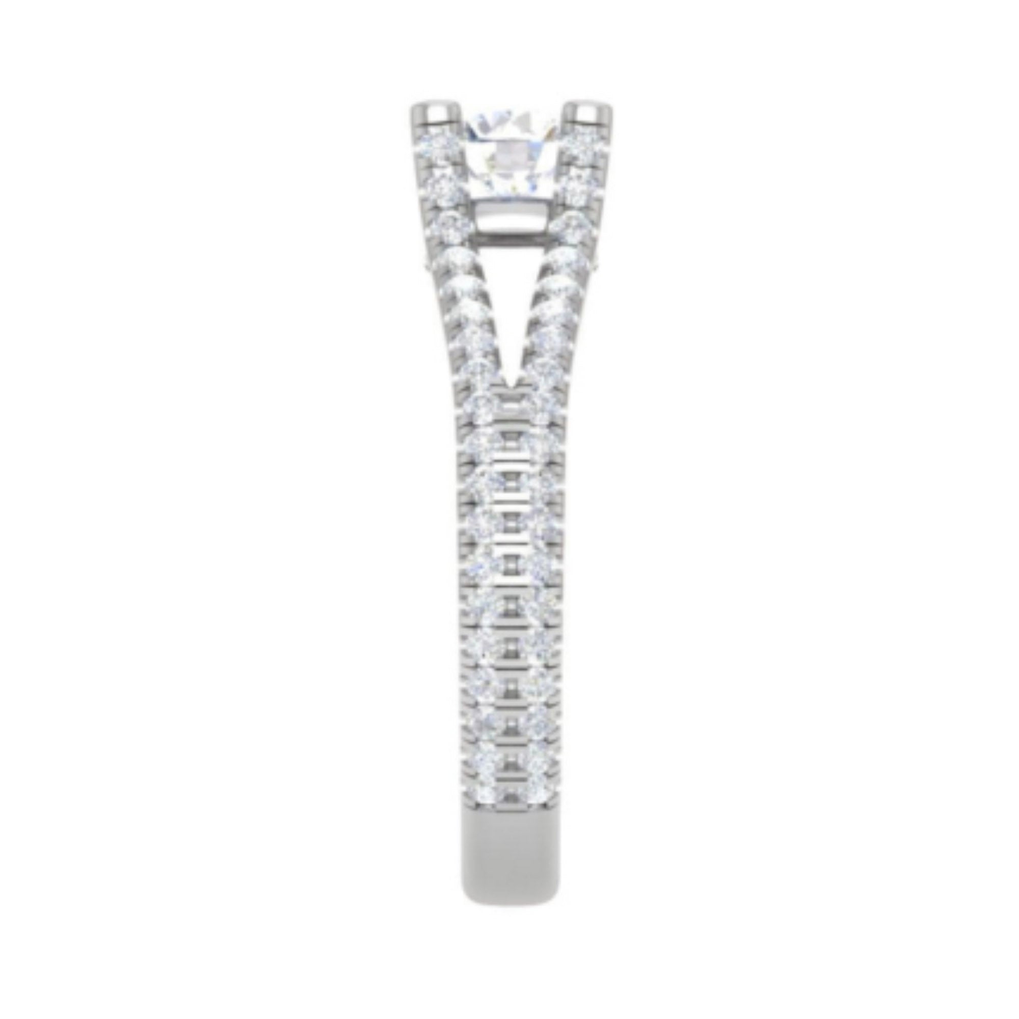 Sparkling Split Shank Diamond Ring