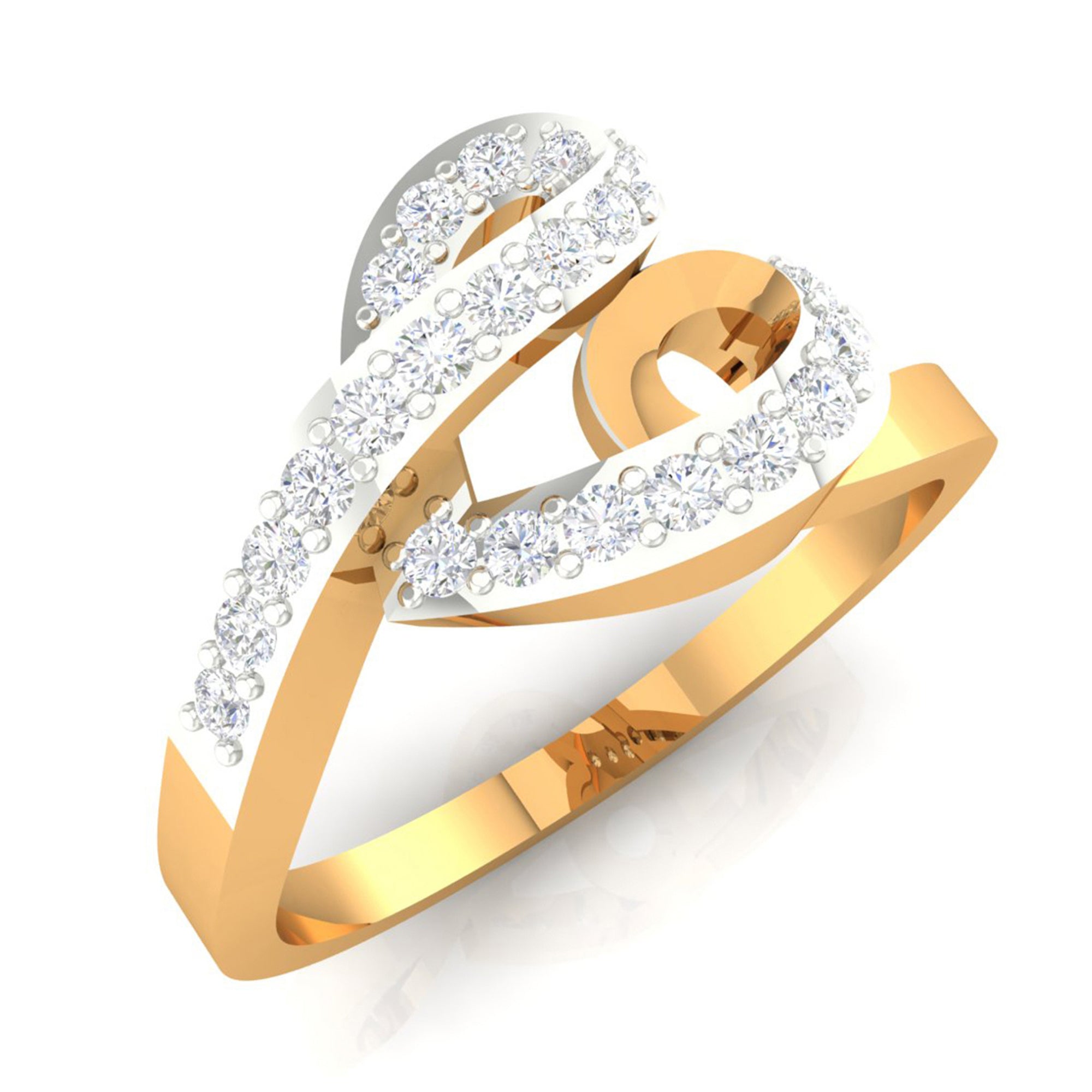 Gold Plated Heart Adjustable Ring