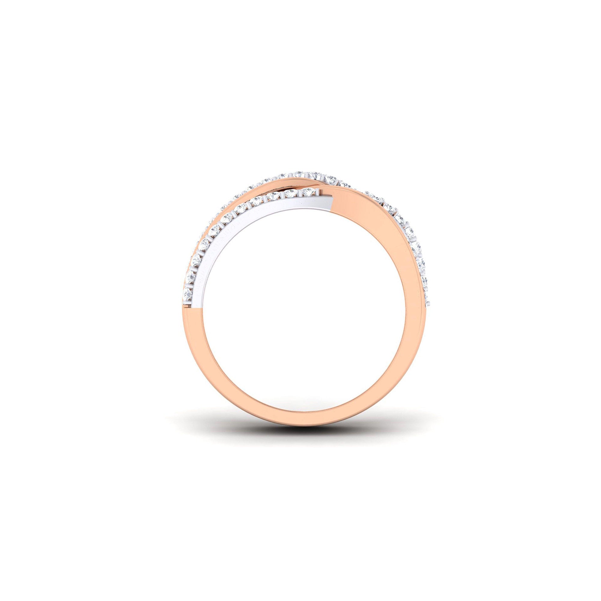 Adjustable Intricate Silver Rose Gold Intersect Women Band