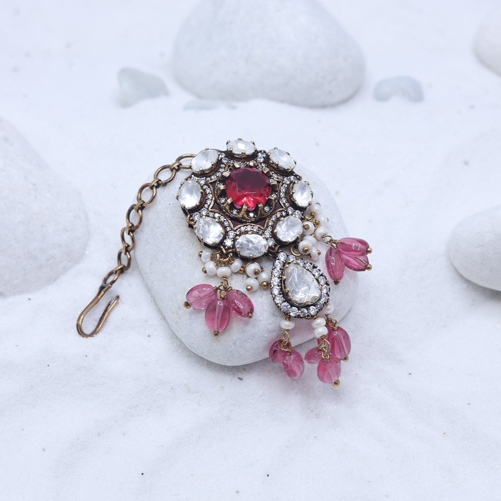 Polki Maang Tikka with Ruby