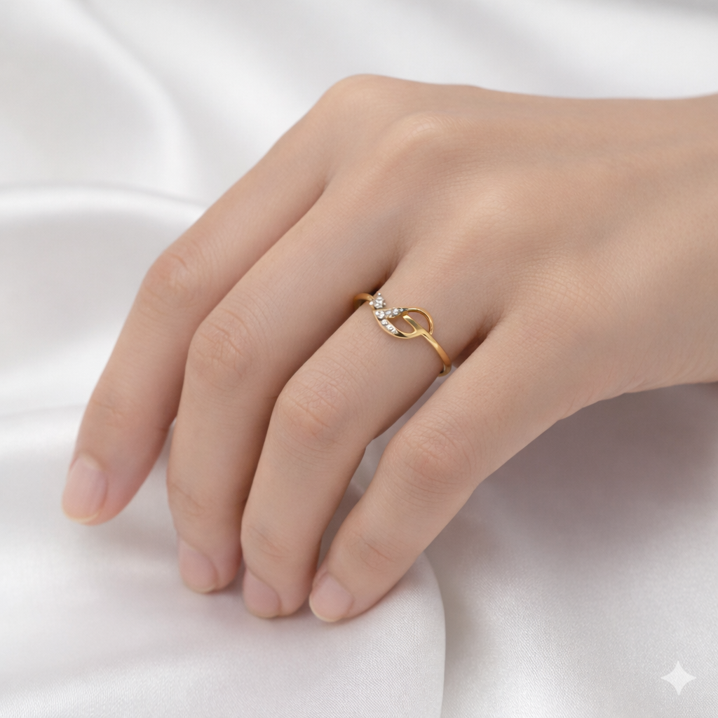 Abstract Leaf Adjustable Ring