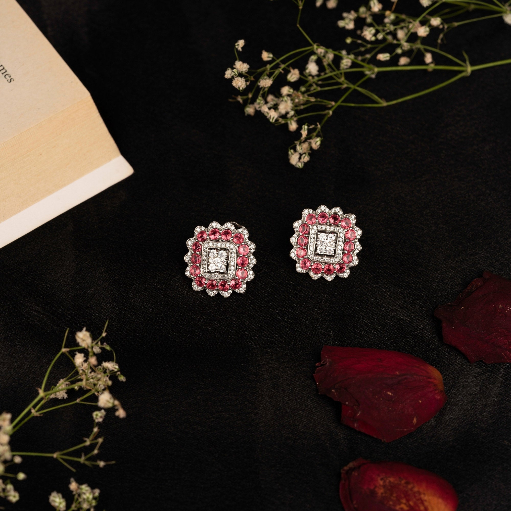 Rani Gulab Ruby Stud Earring