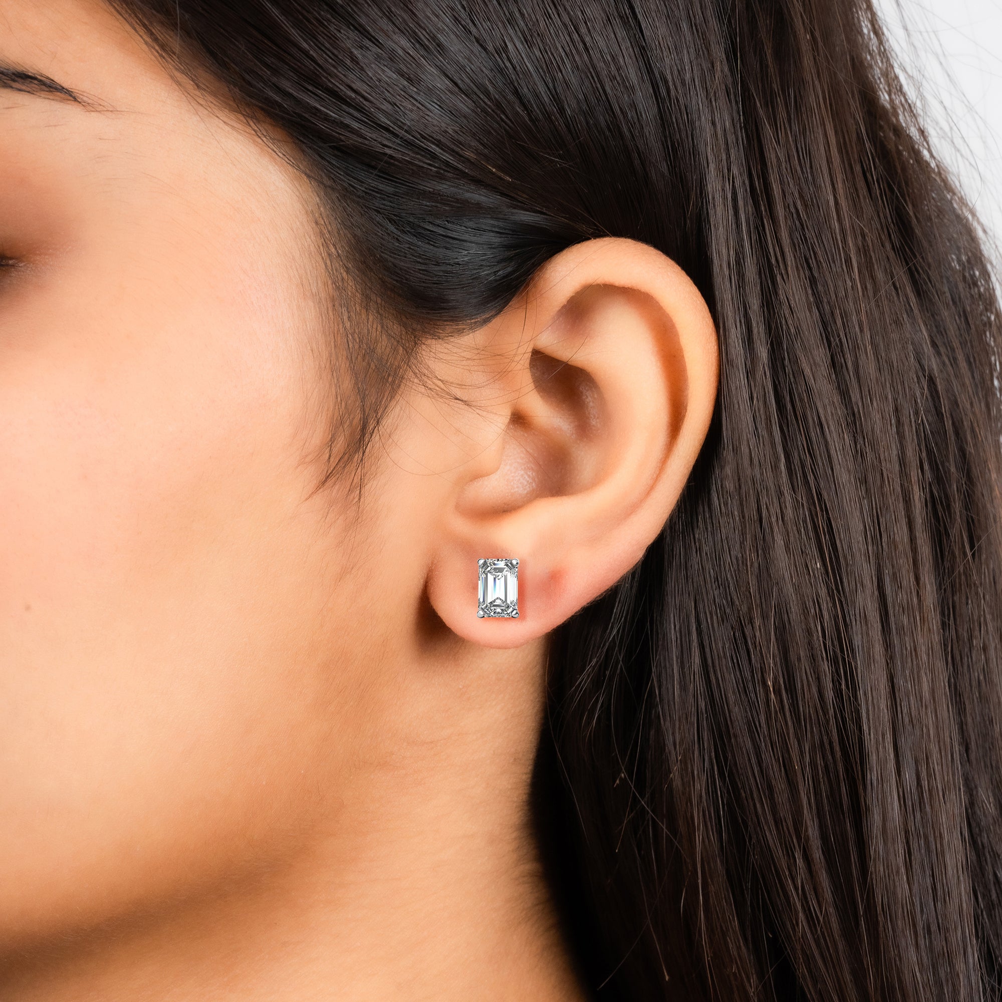 Emerald Cut Pendant and Earrings Set for Women