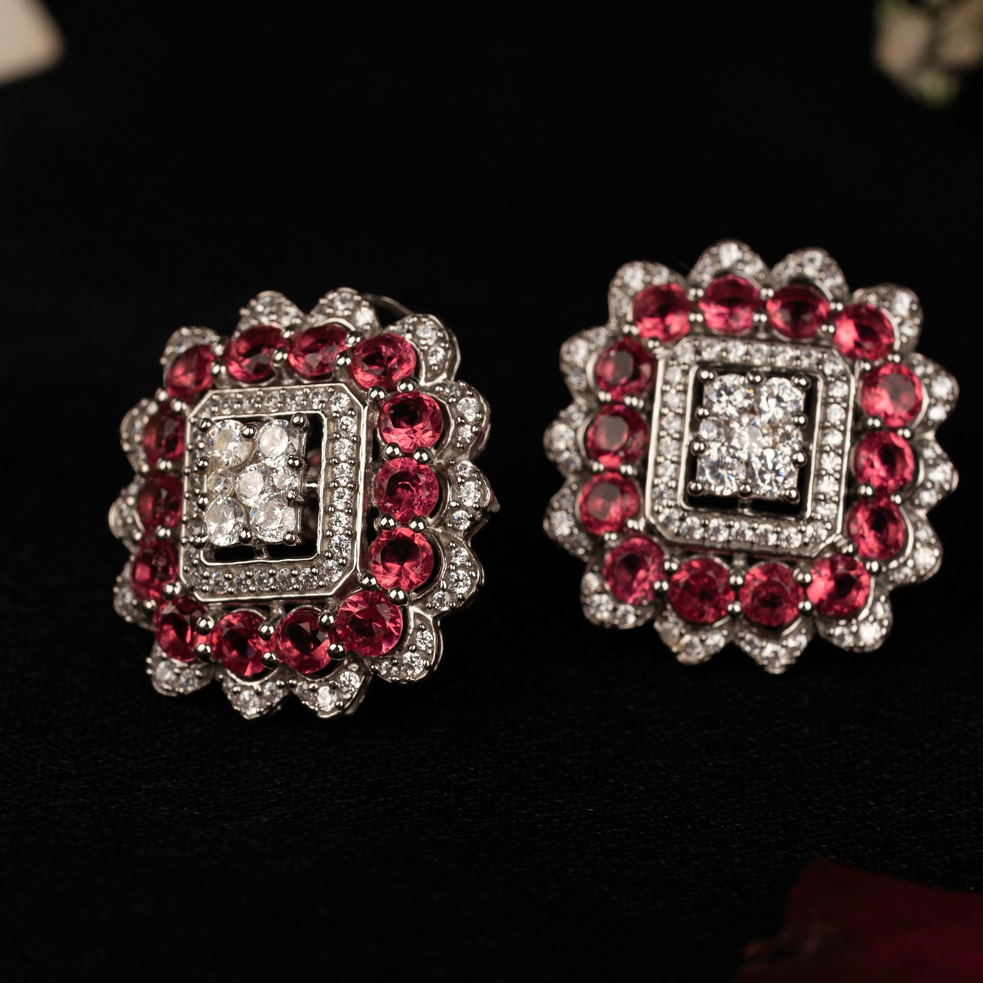 Rani Gulab Ruby Stud Earring