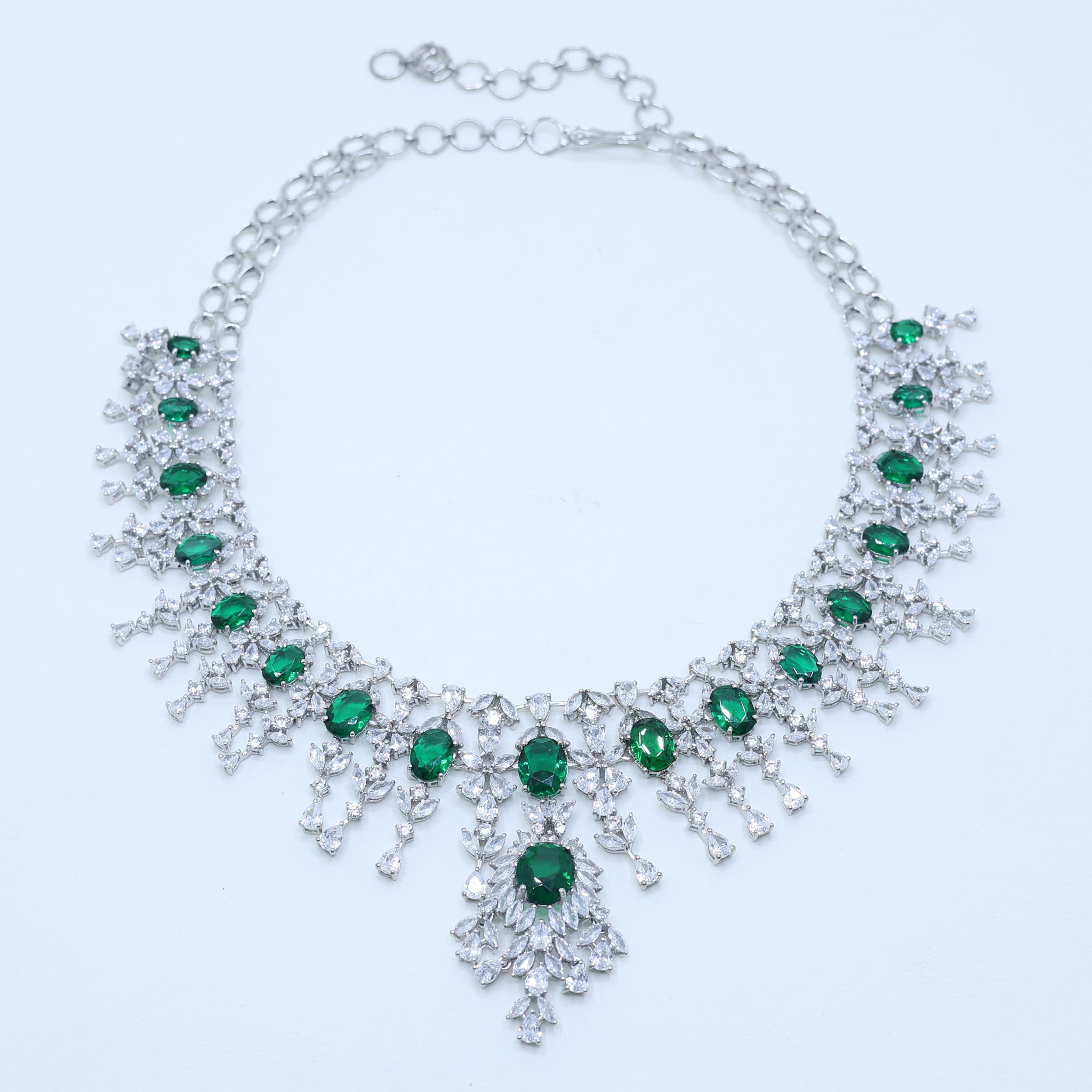 Bridal Emerald and Diamond Necklace