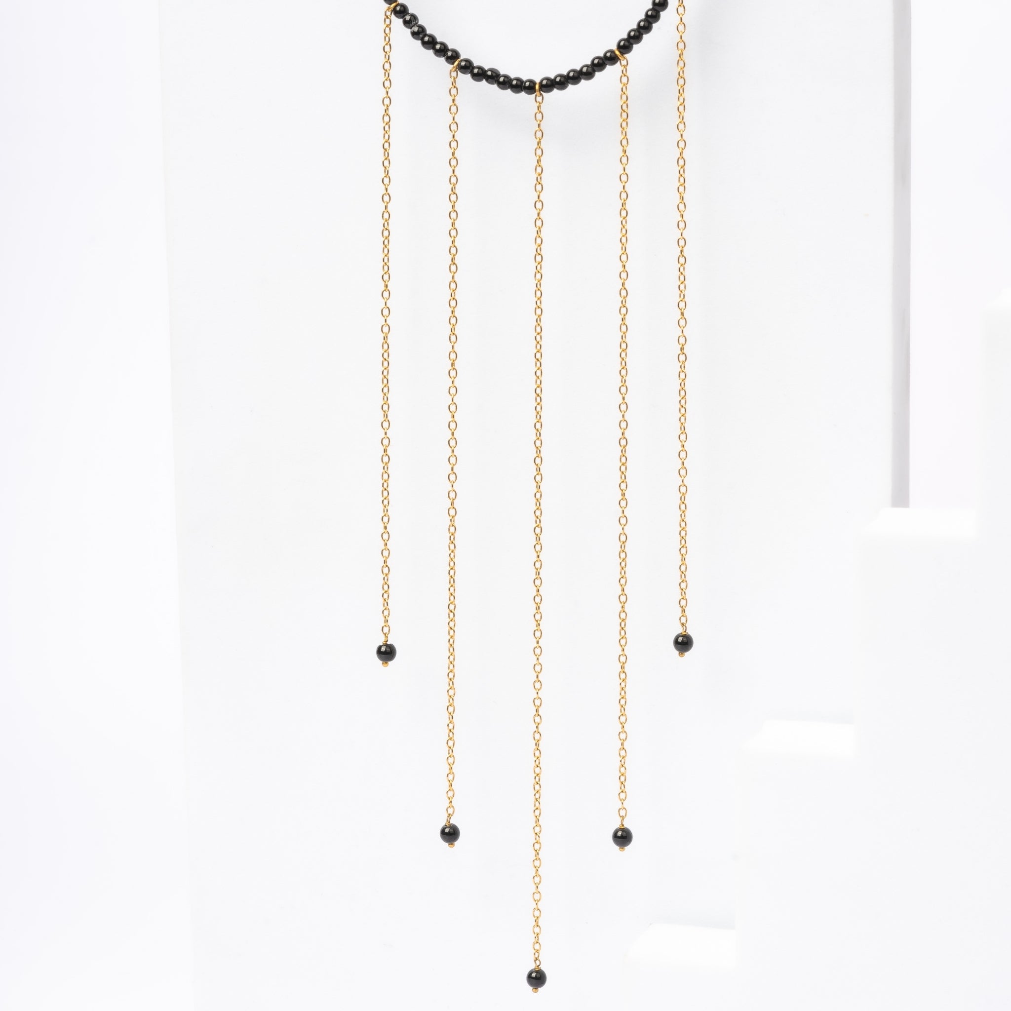 Gold Plated Black Onyx Necklace