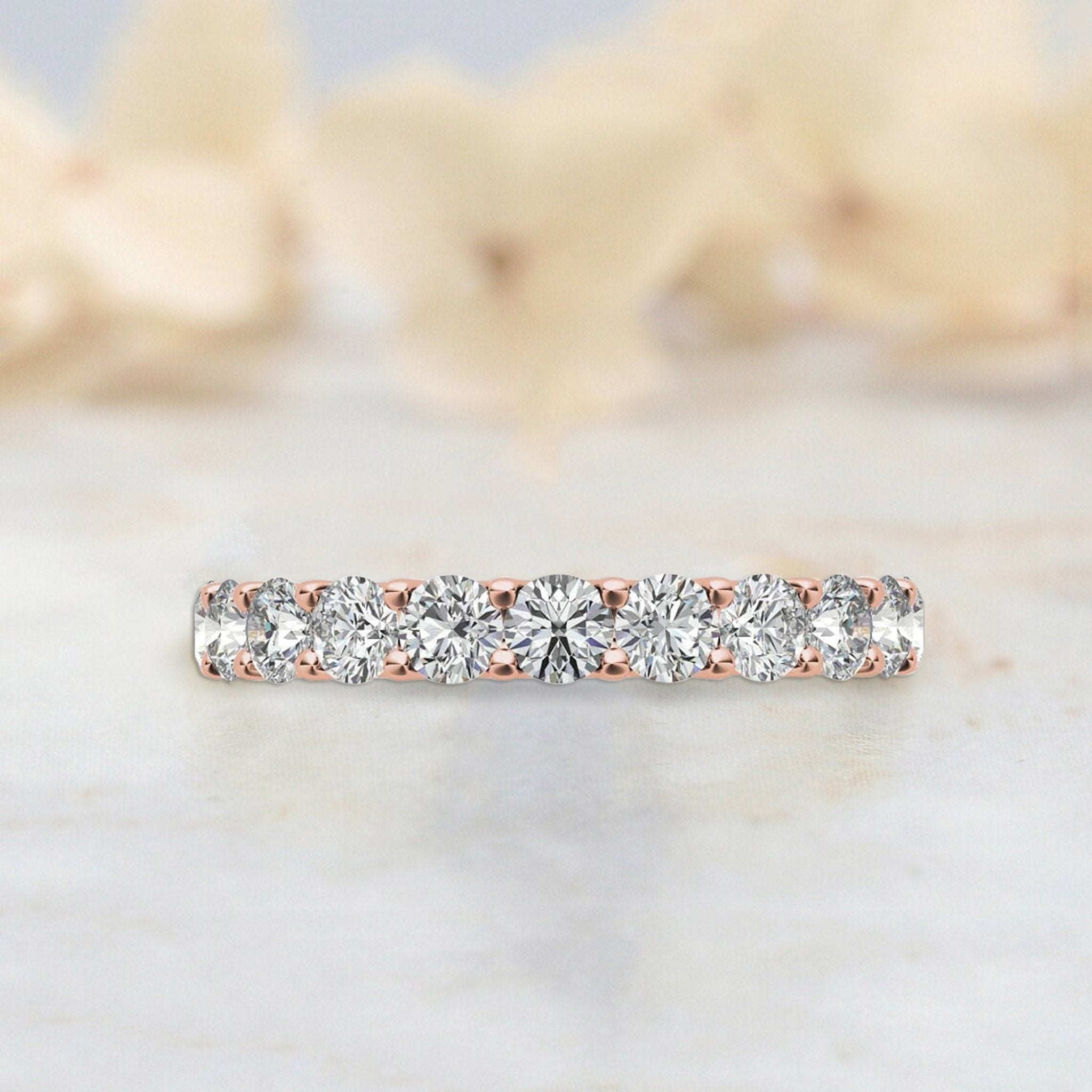 Rose Gold Silver Stunning Adjustable Half Circle Eternity Band For Women