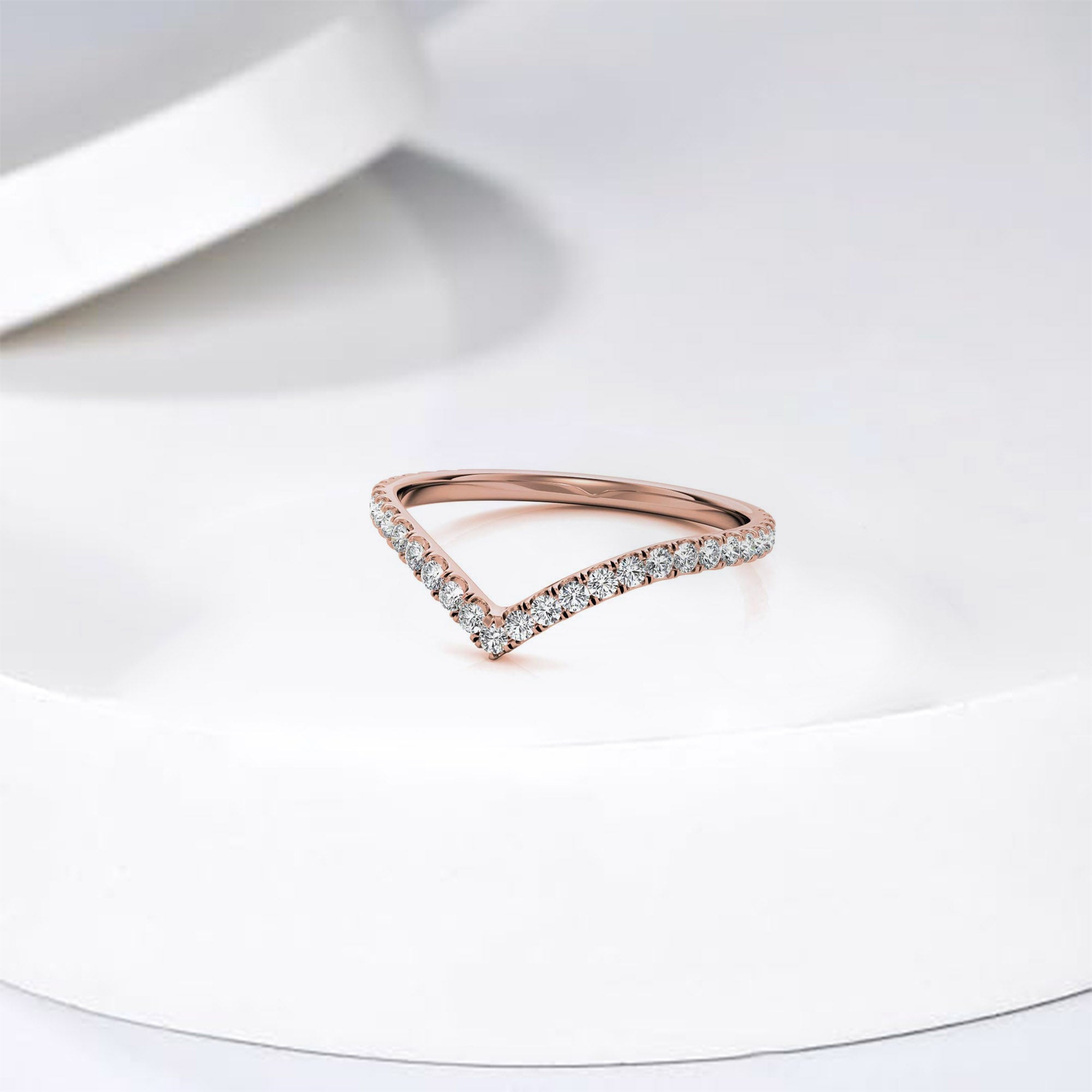 Rose Gold Silver Stacked Adjustable V-Curve Wishbone Ring For Woman