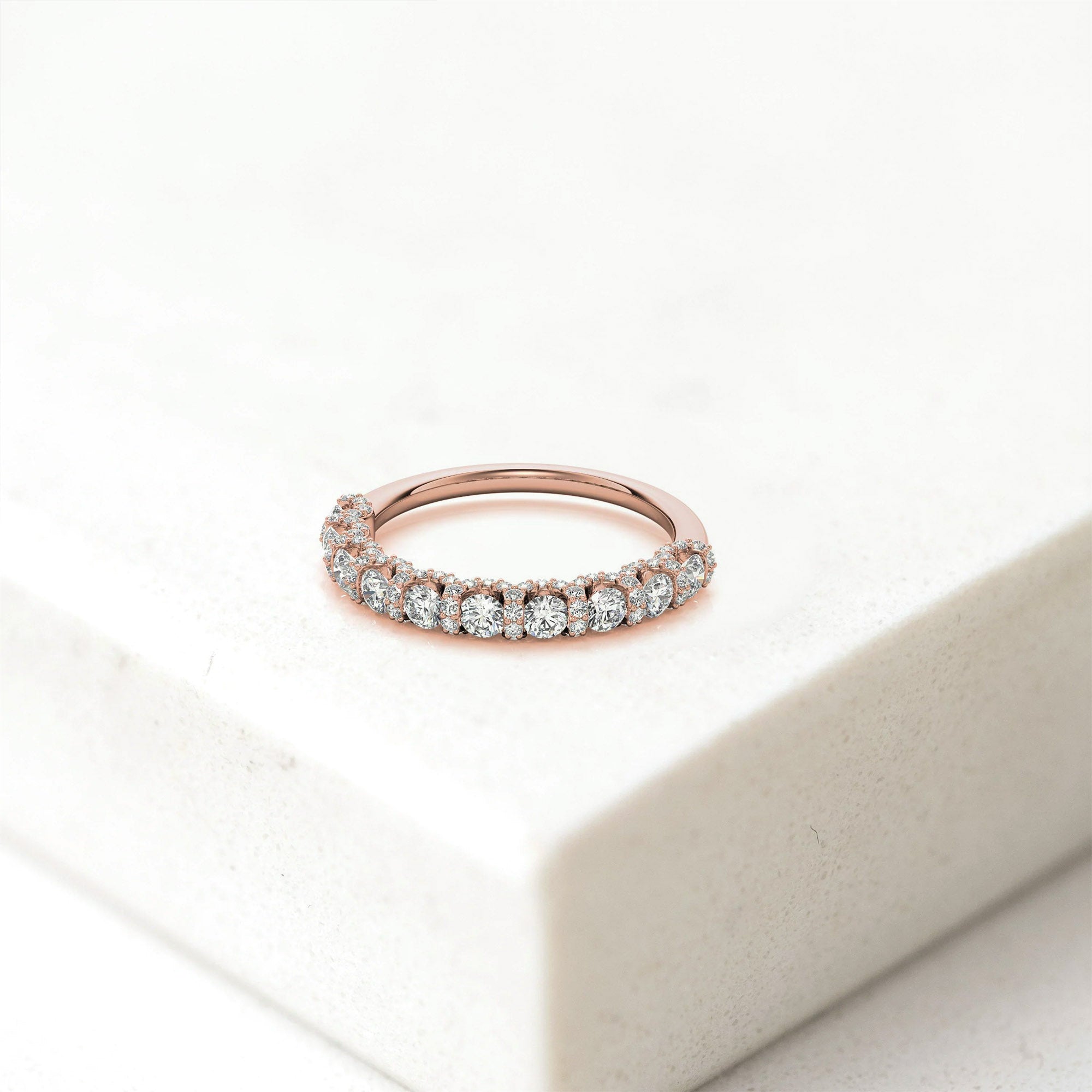 Rose Gold Silver Luxurious Adjustable Half-Circle Ring For Woman