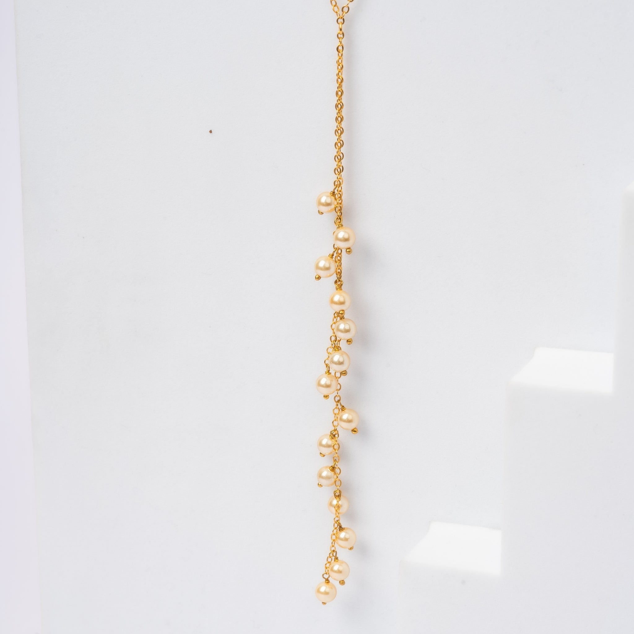 Delicate Pearl Drop Lariat Necklace