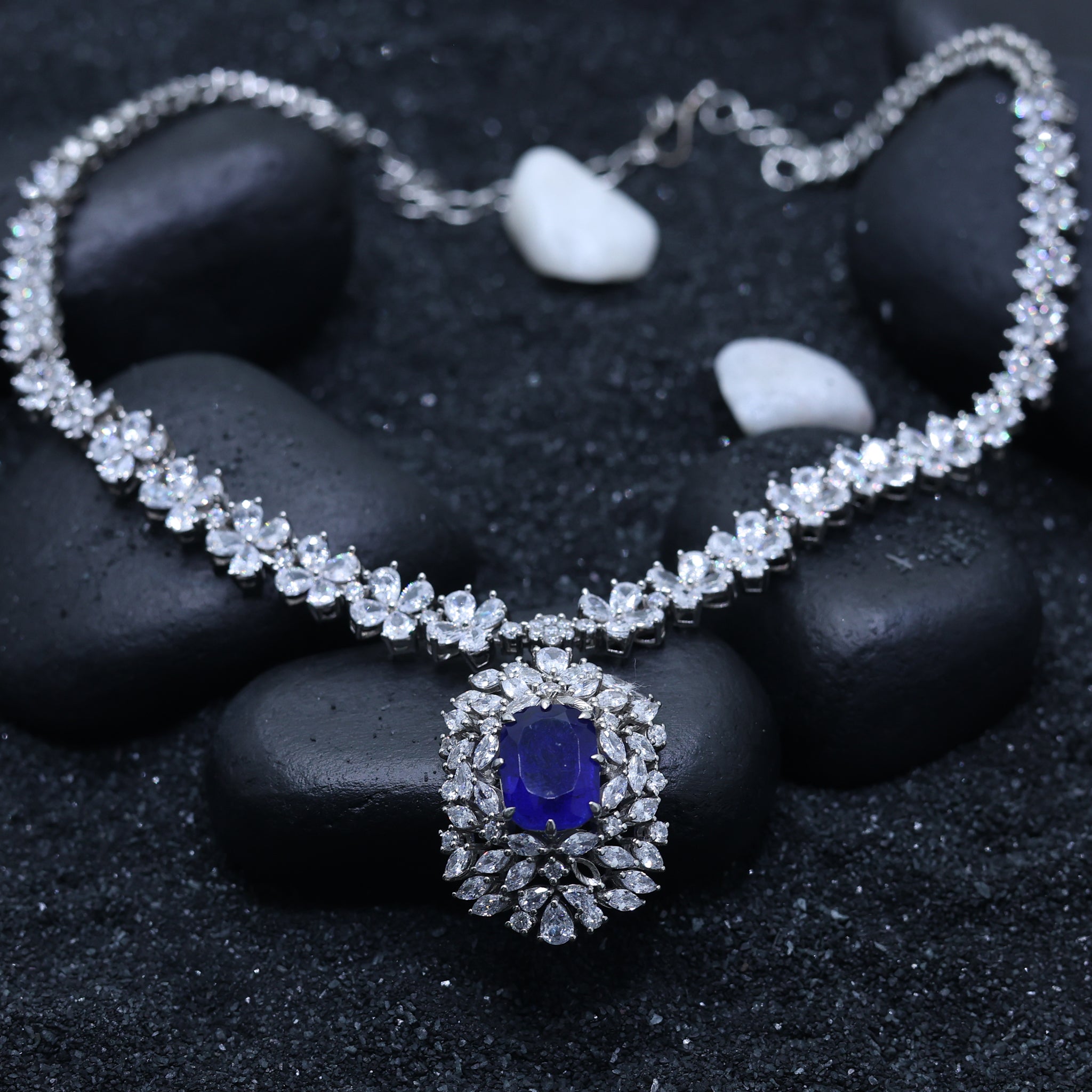 Royal Blue Sapphire Statement Necklace