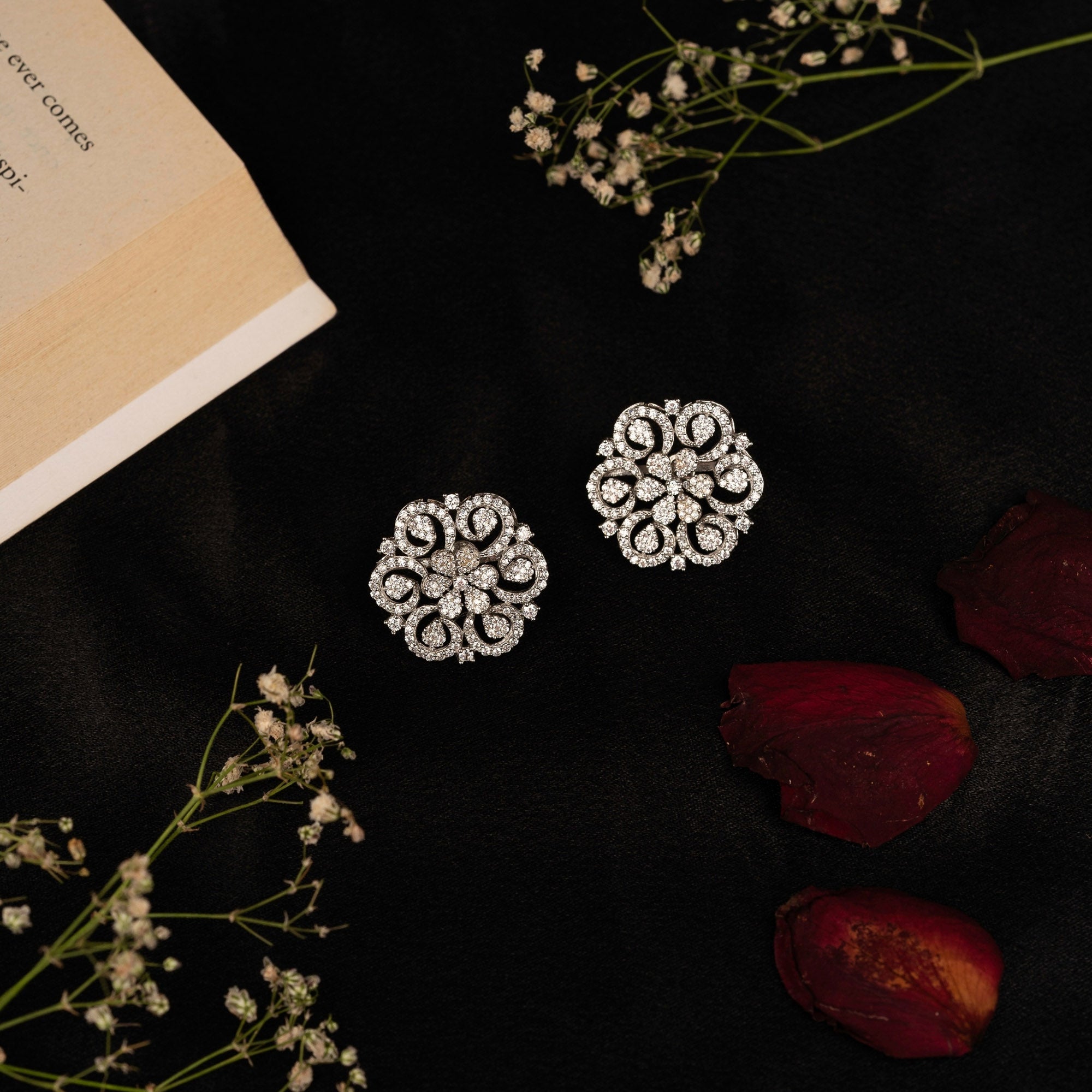 Royal Bloom Floral Stud Earrings
