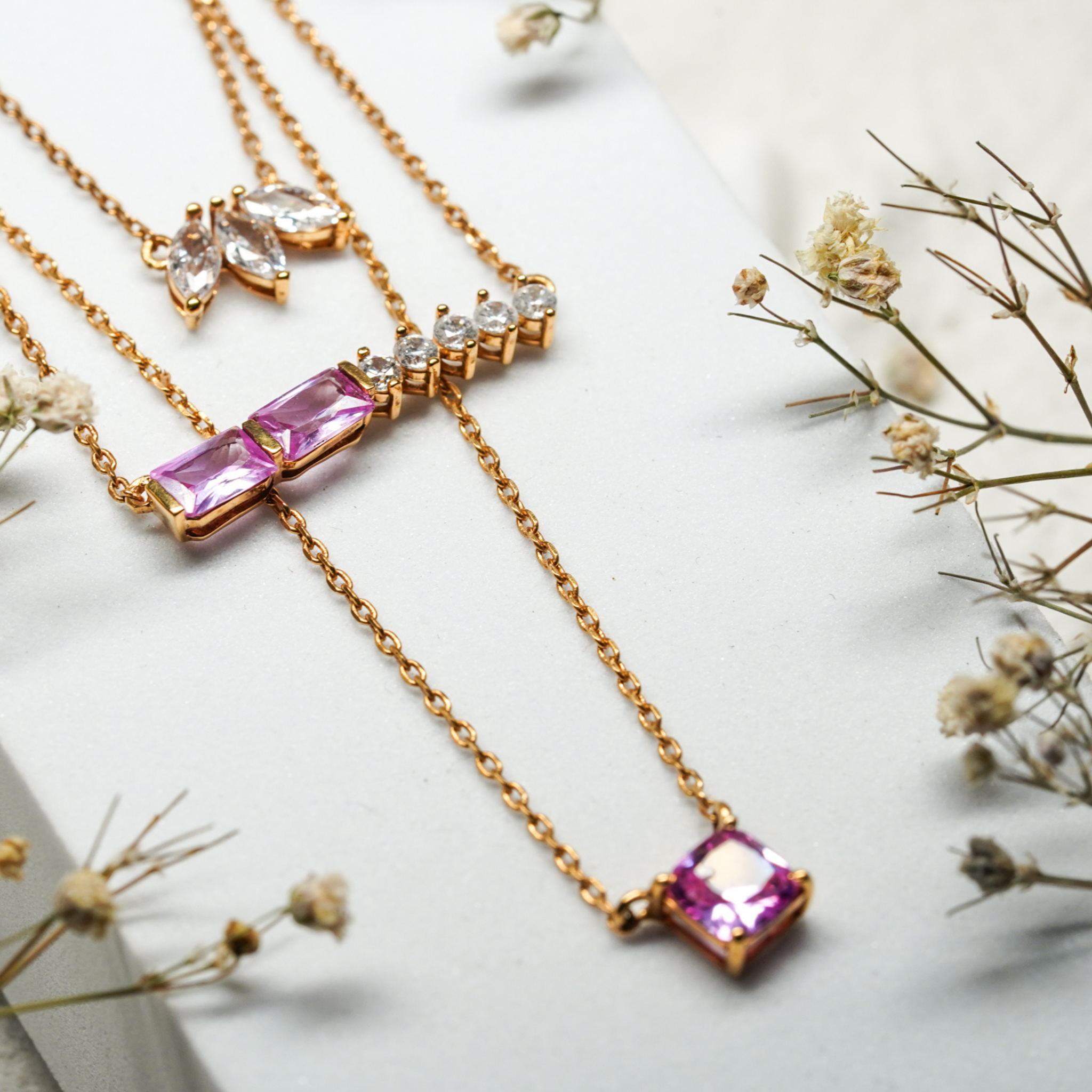 Luxury Pink Sapphire and Diamond Pendant