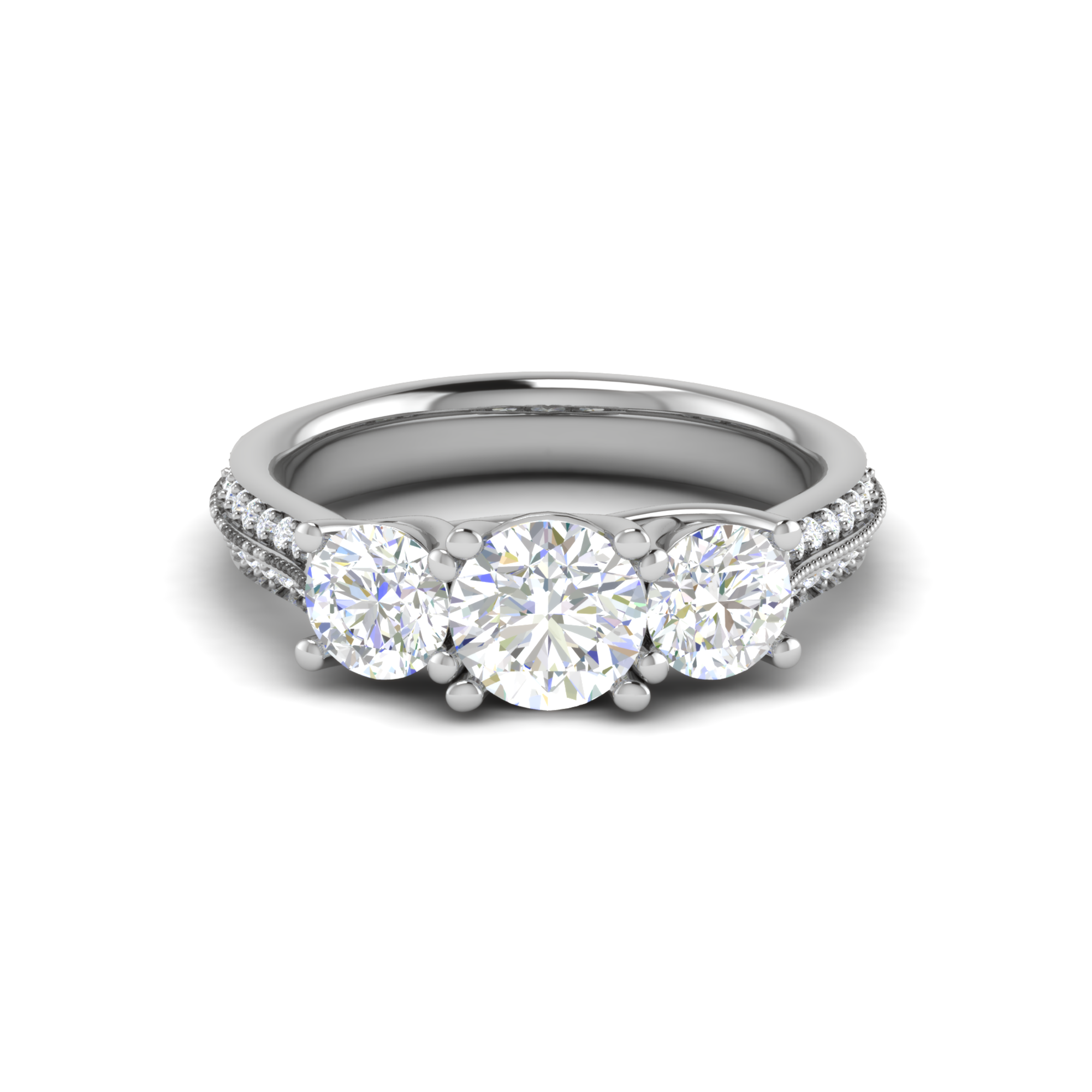 Three Stone Silver Ring