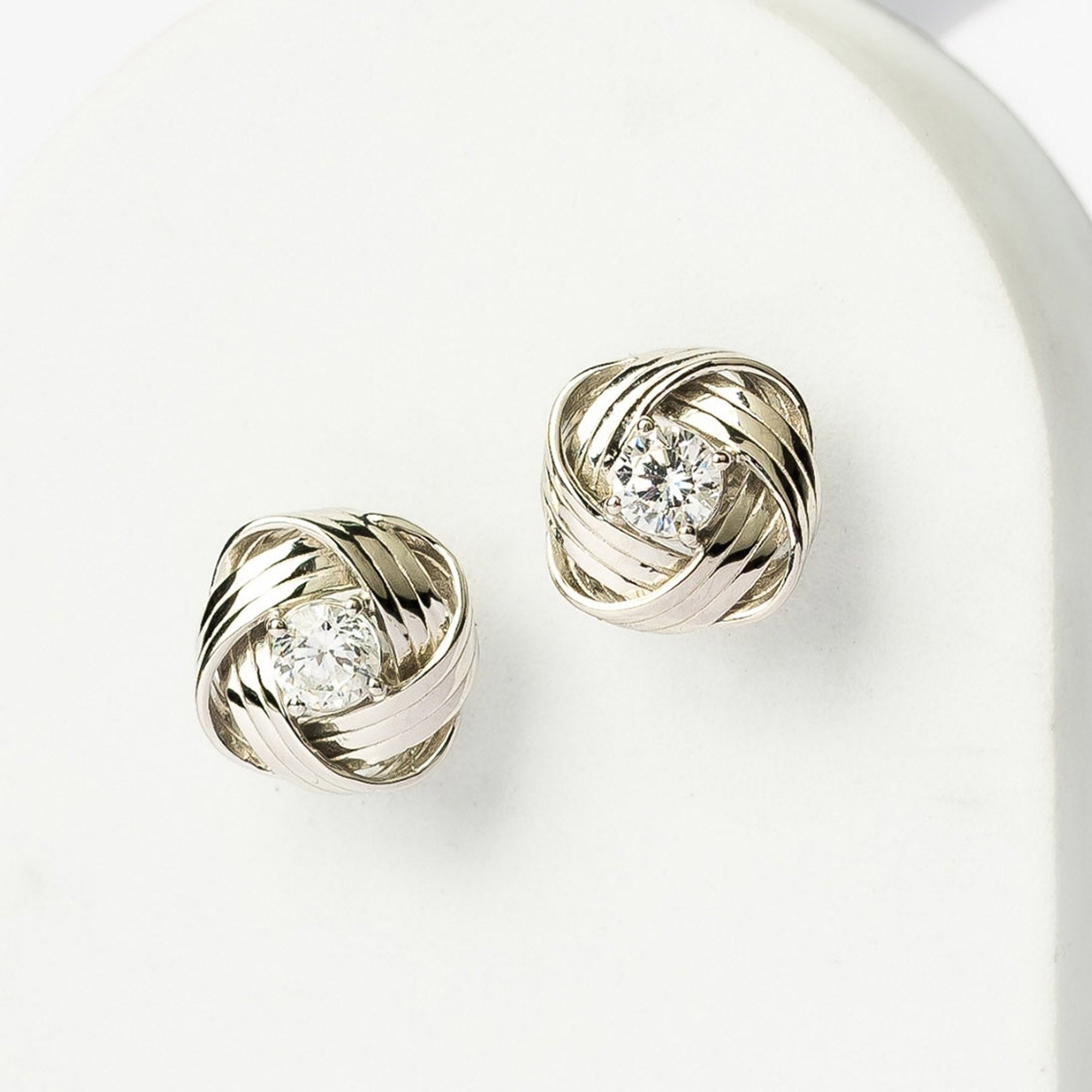 Sterling Silver Knot Stud Earrings