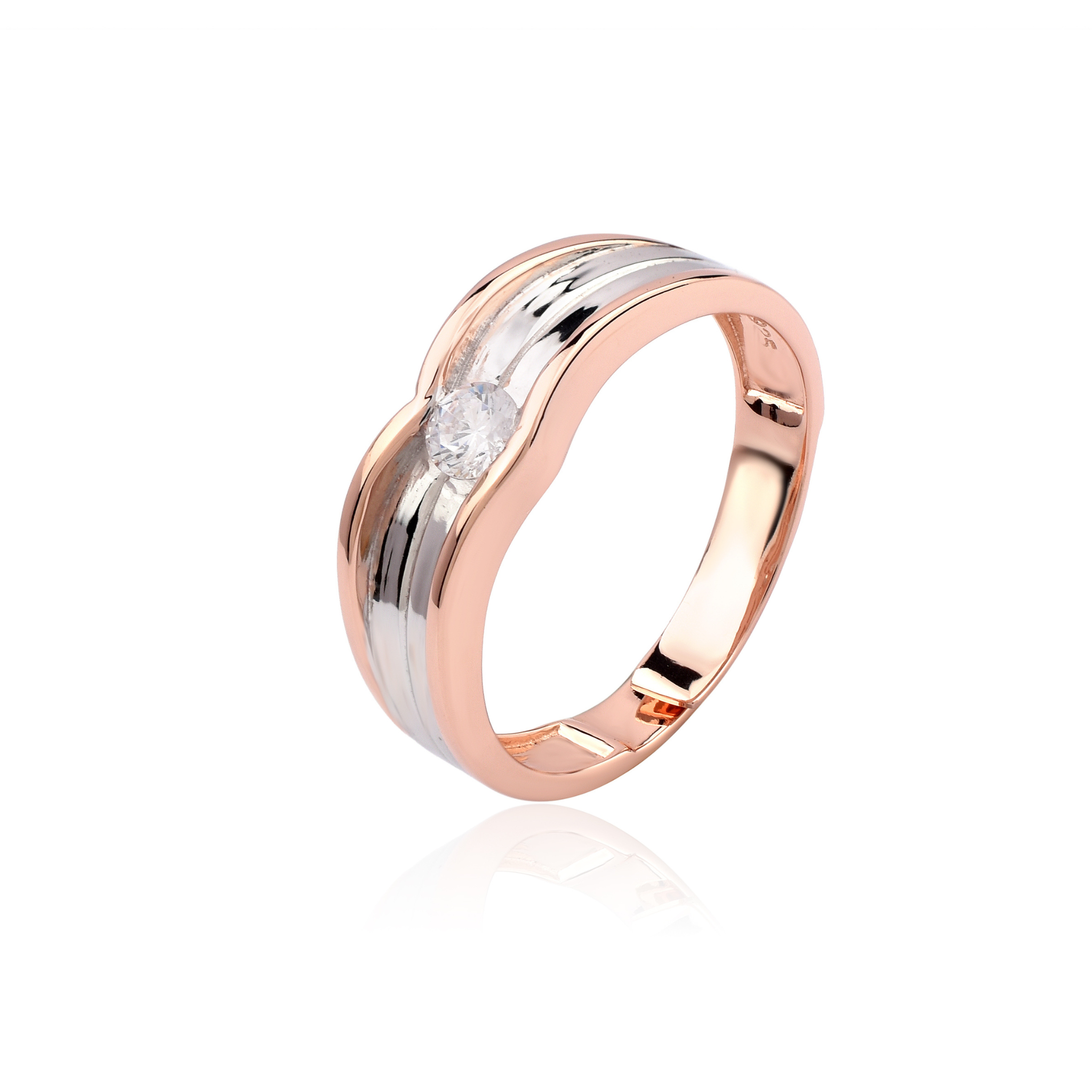 Adjustable Radiant Silver Rose Gold Dual-Tone Band