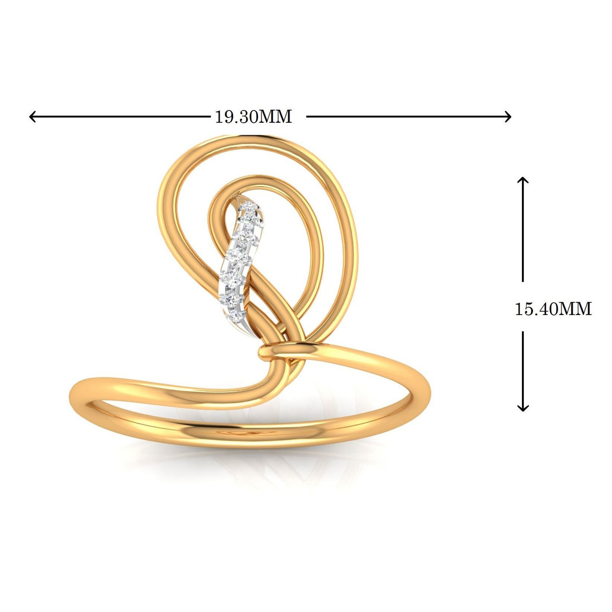 Stylish Swirl Diamond Ring