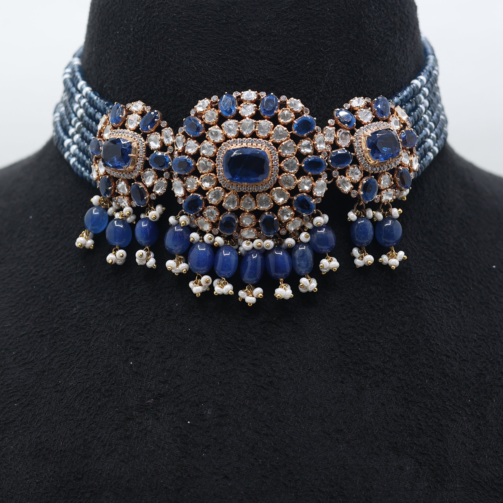 Royal Blue Sapphire Bridal Choker