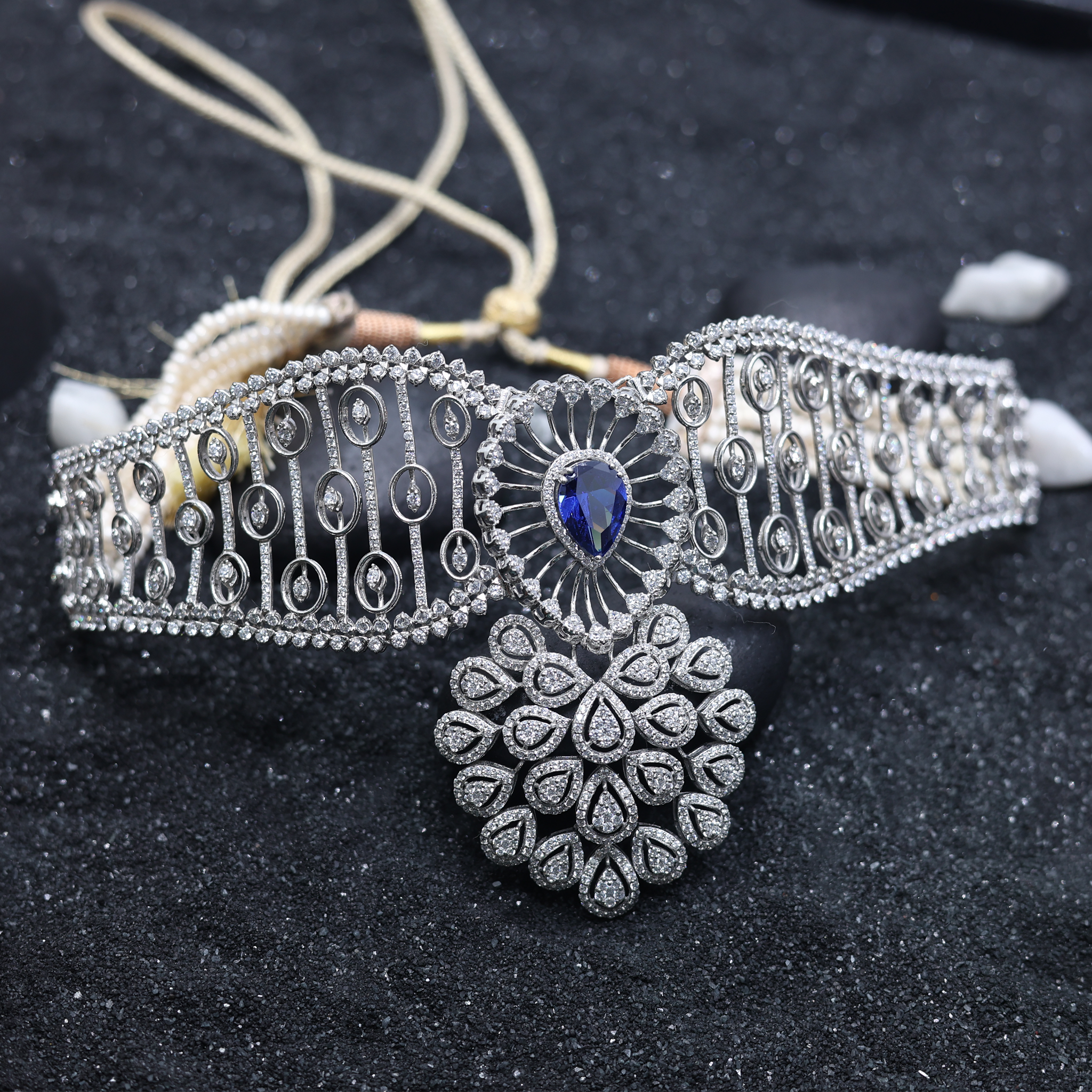 Glamorous Sapphire and Diamond Choker