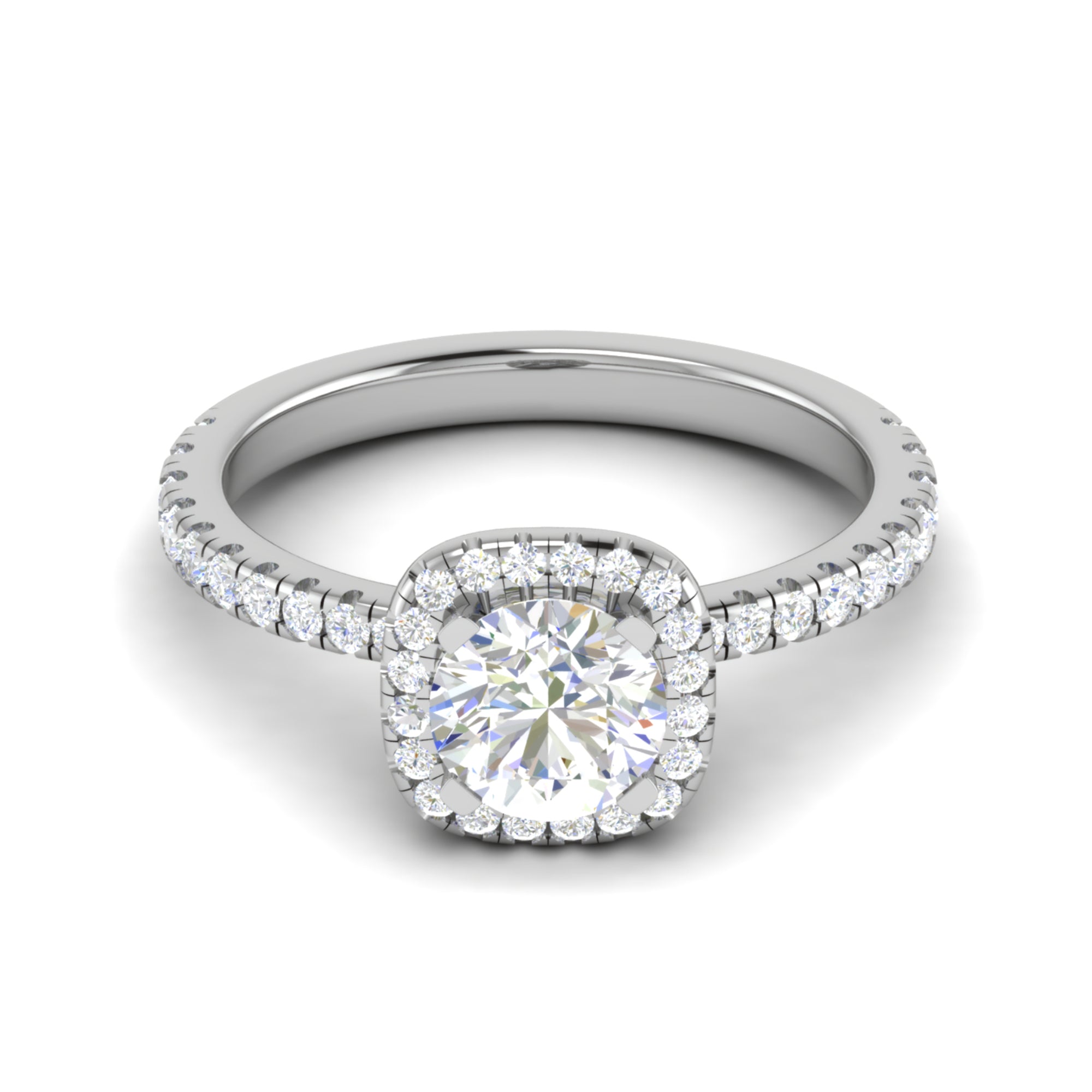 Classic Halo Solitaire Ring