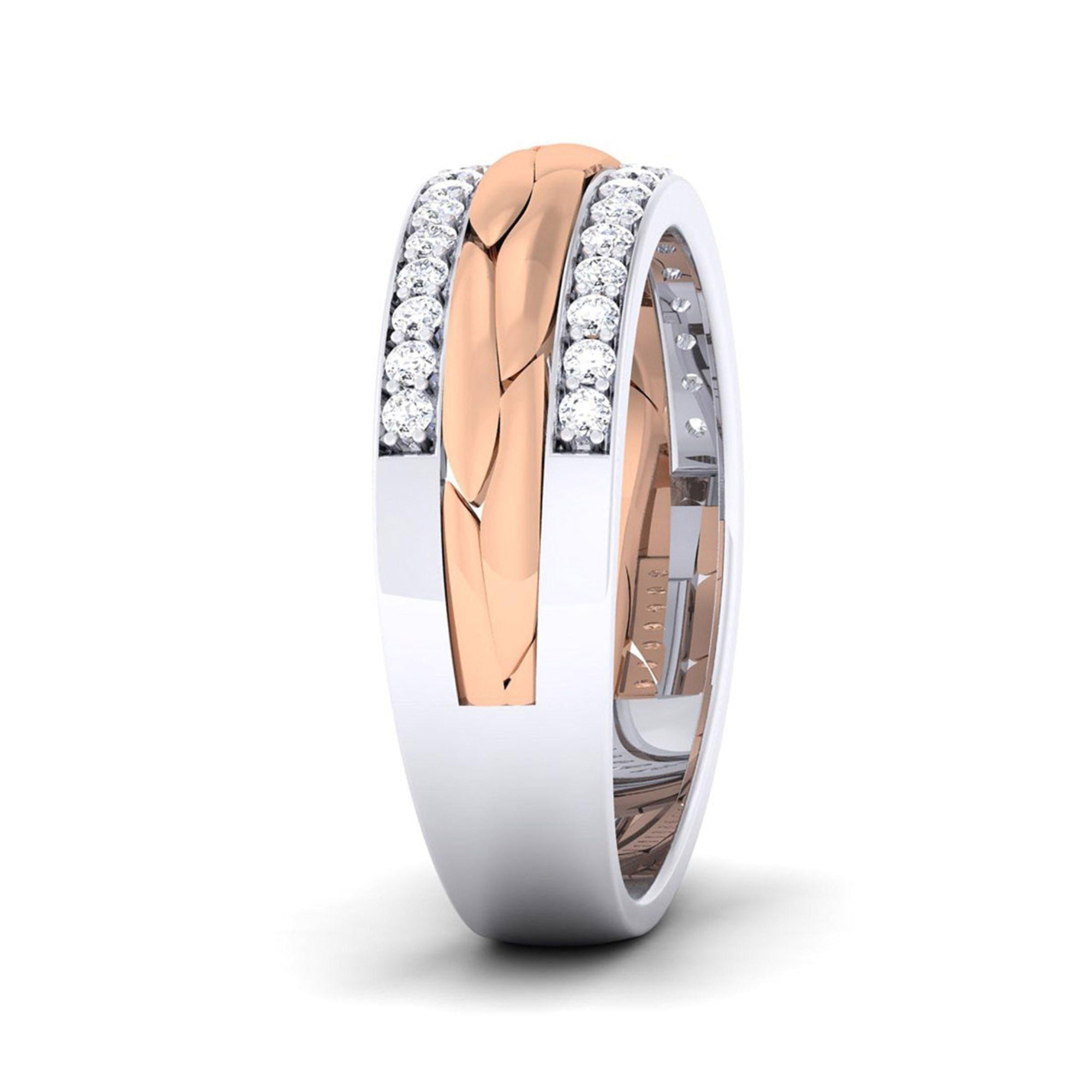 Elegant Dual Tone American Diamond Band