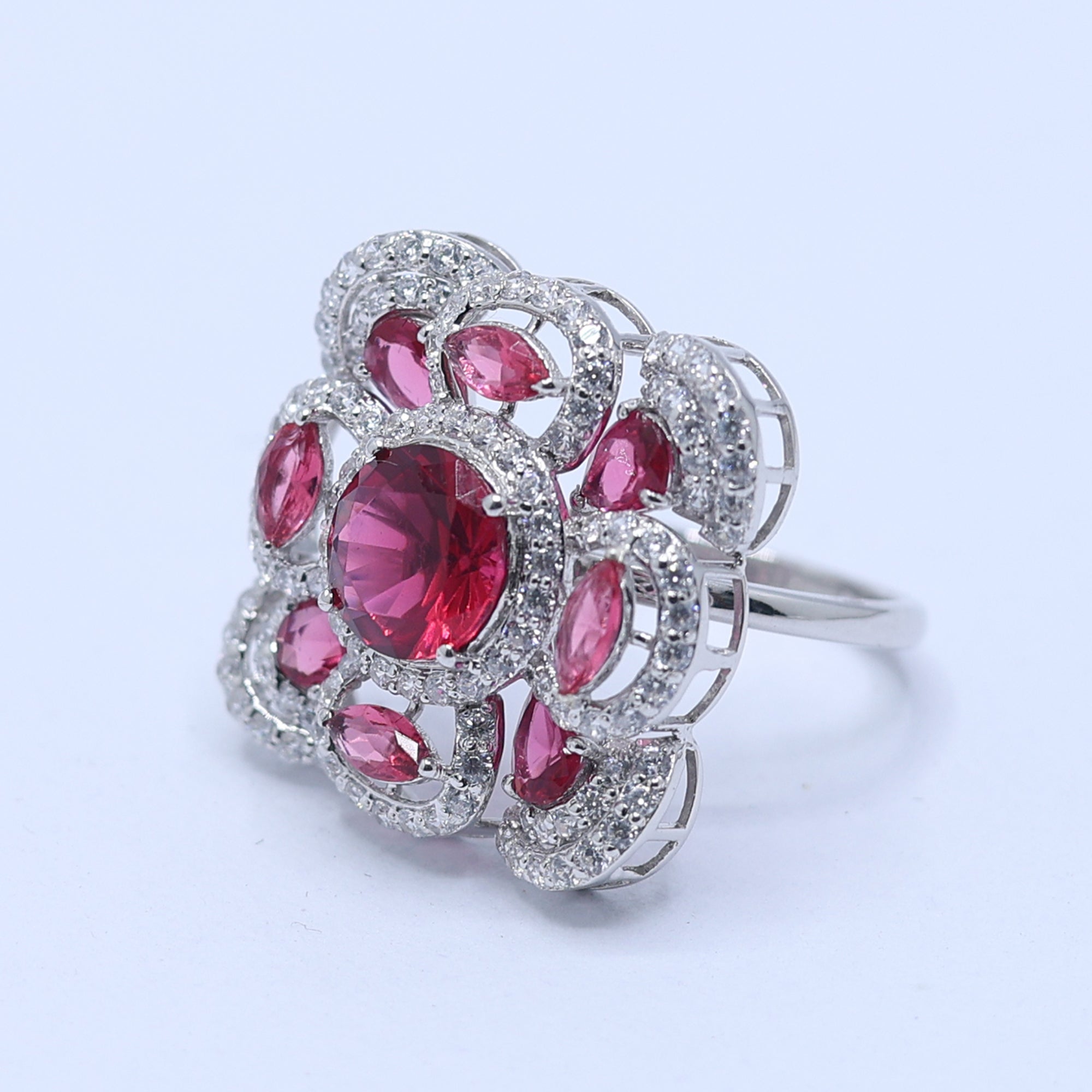 Imperial Ruby Flower Ring