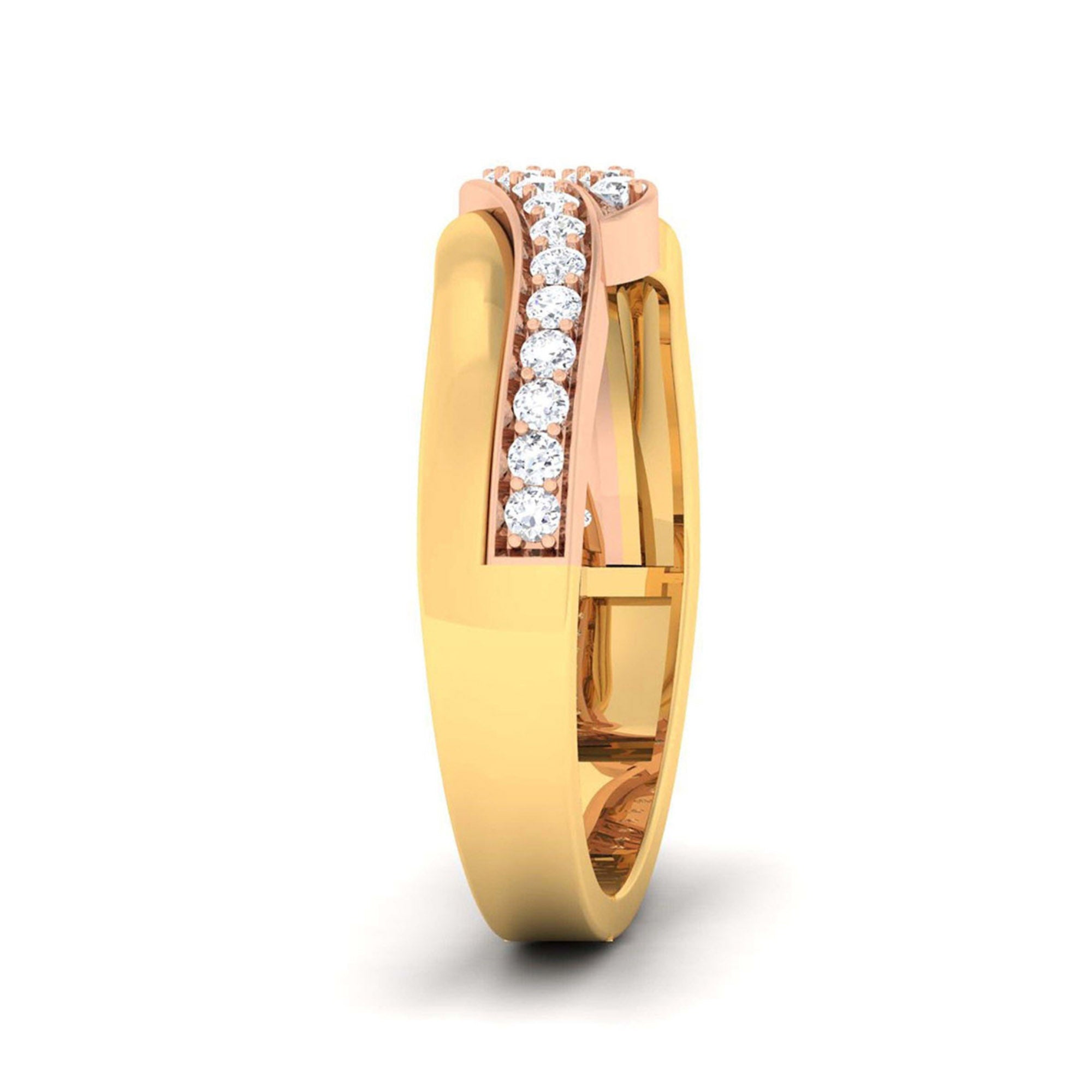Yellow and Rose Gold Bypass Ring