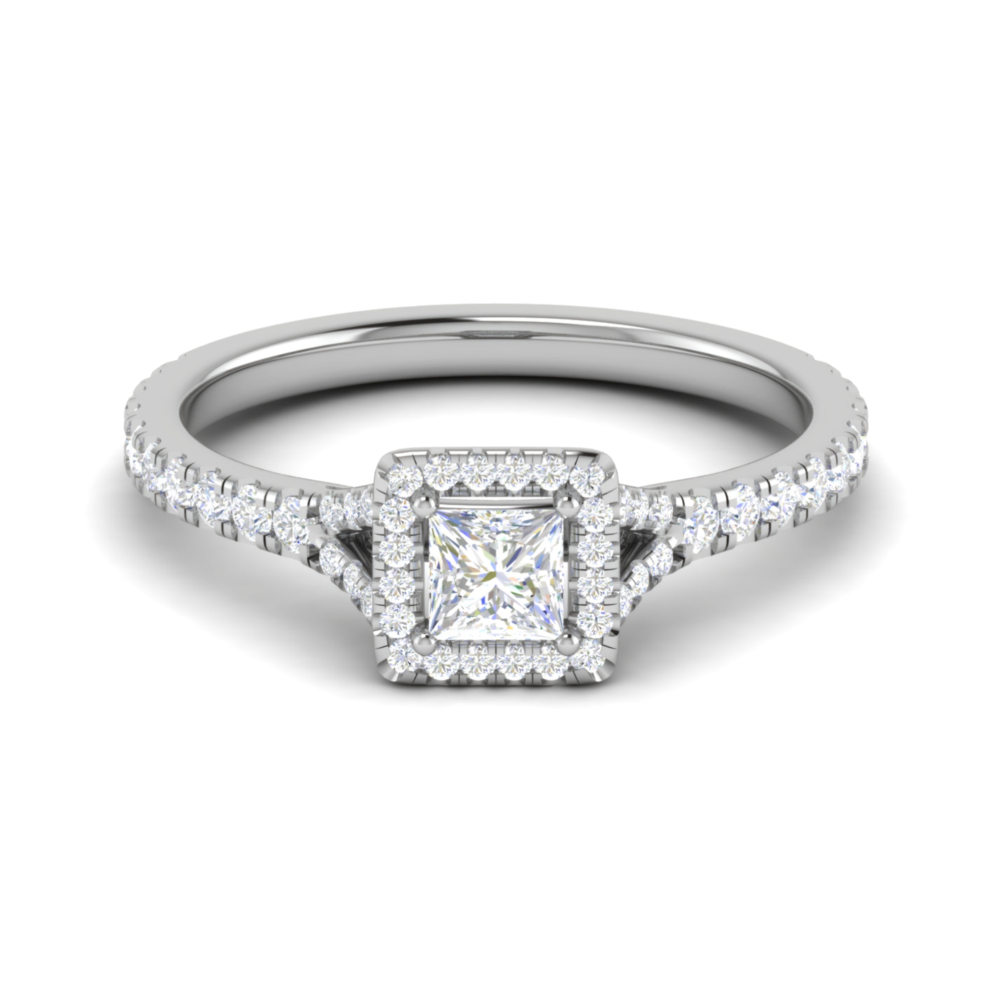 Princess Cut Halo Ring