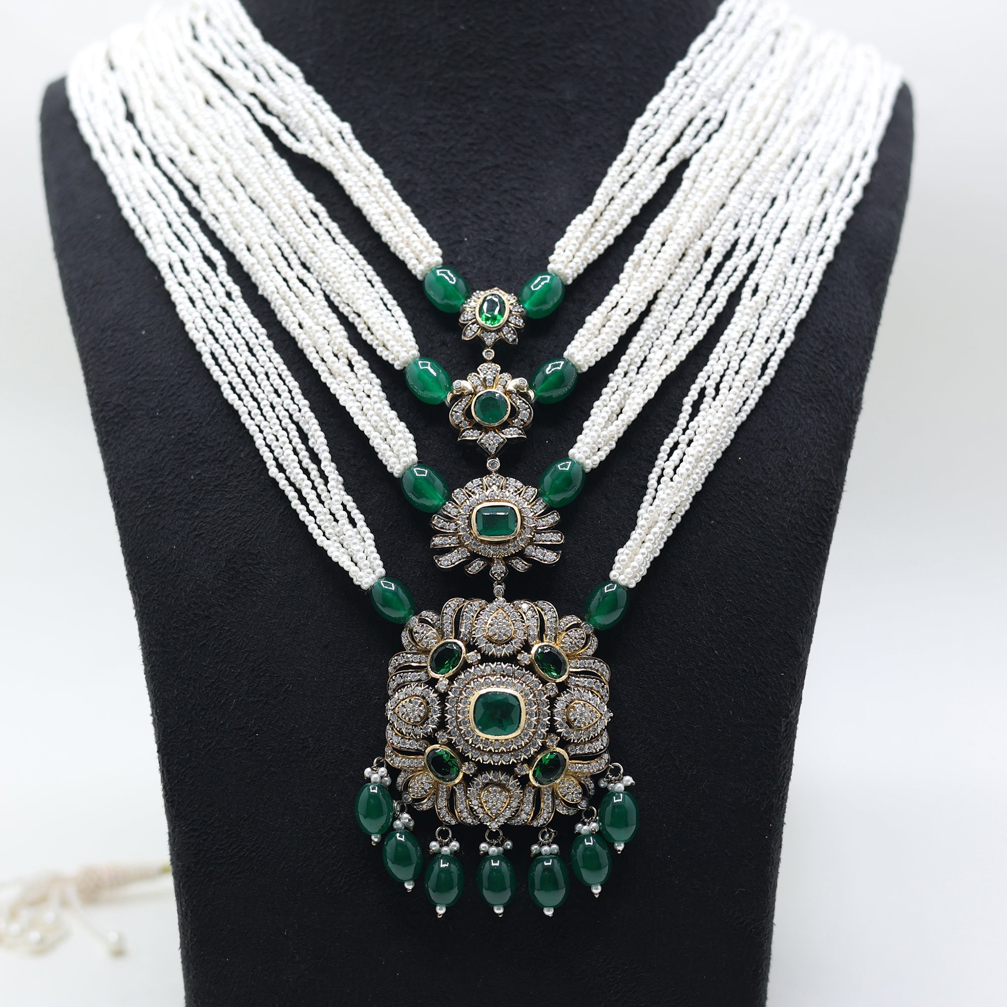 Vintage Inspired Antique Emerald Necklace